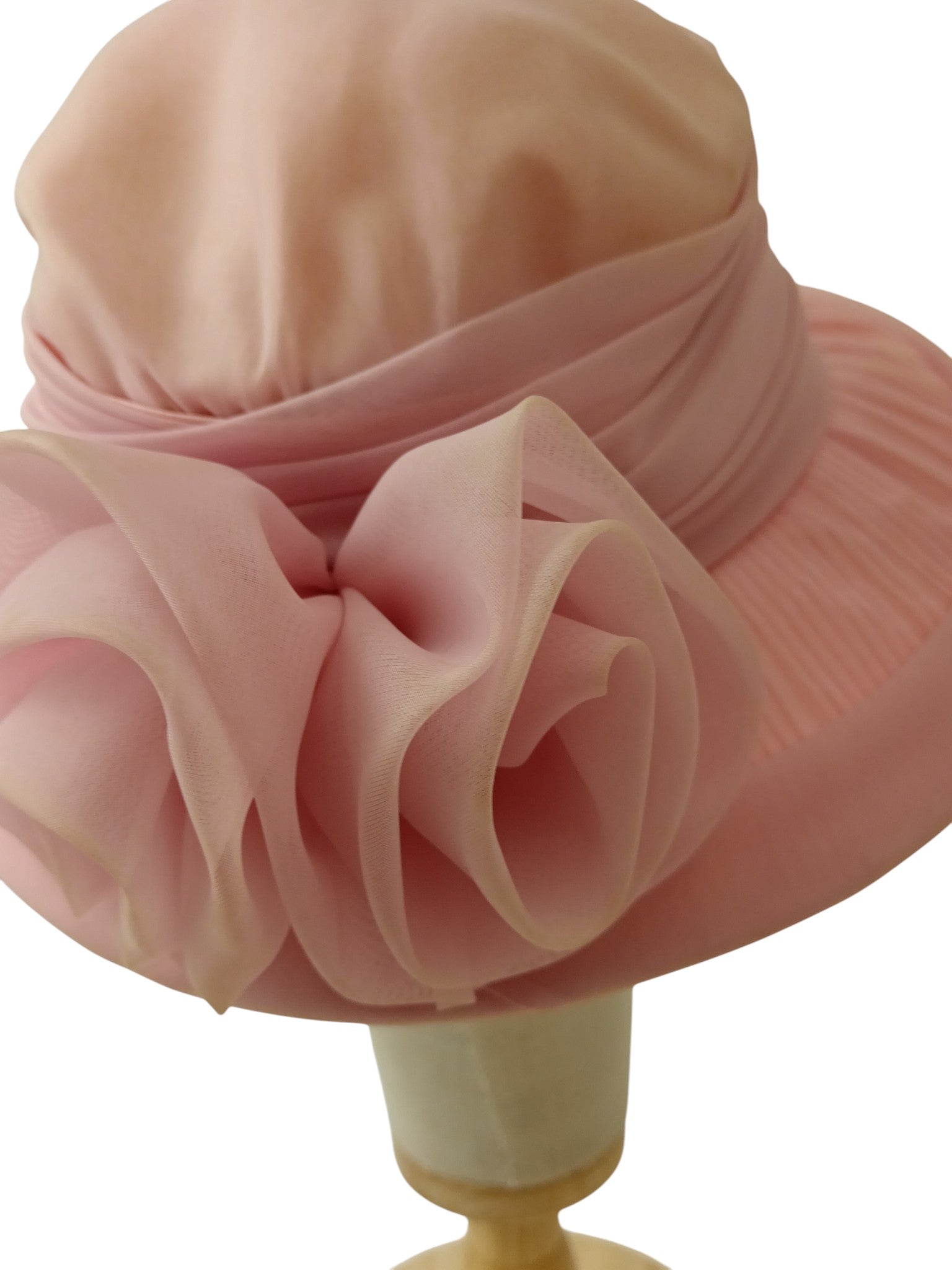 Back close up image for  Mitzi Boutique Pink Rose Detailed  Special Occasion Wedding Hat Womenswear | Pre-loved