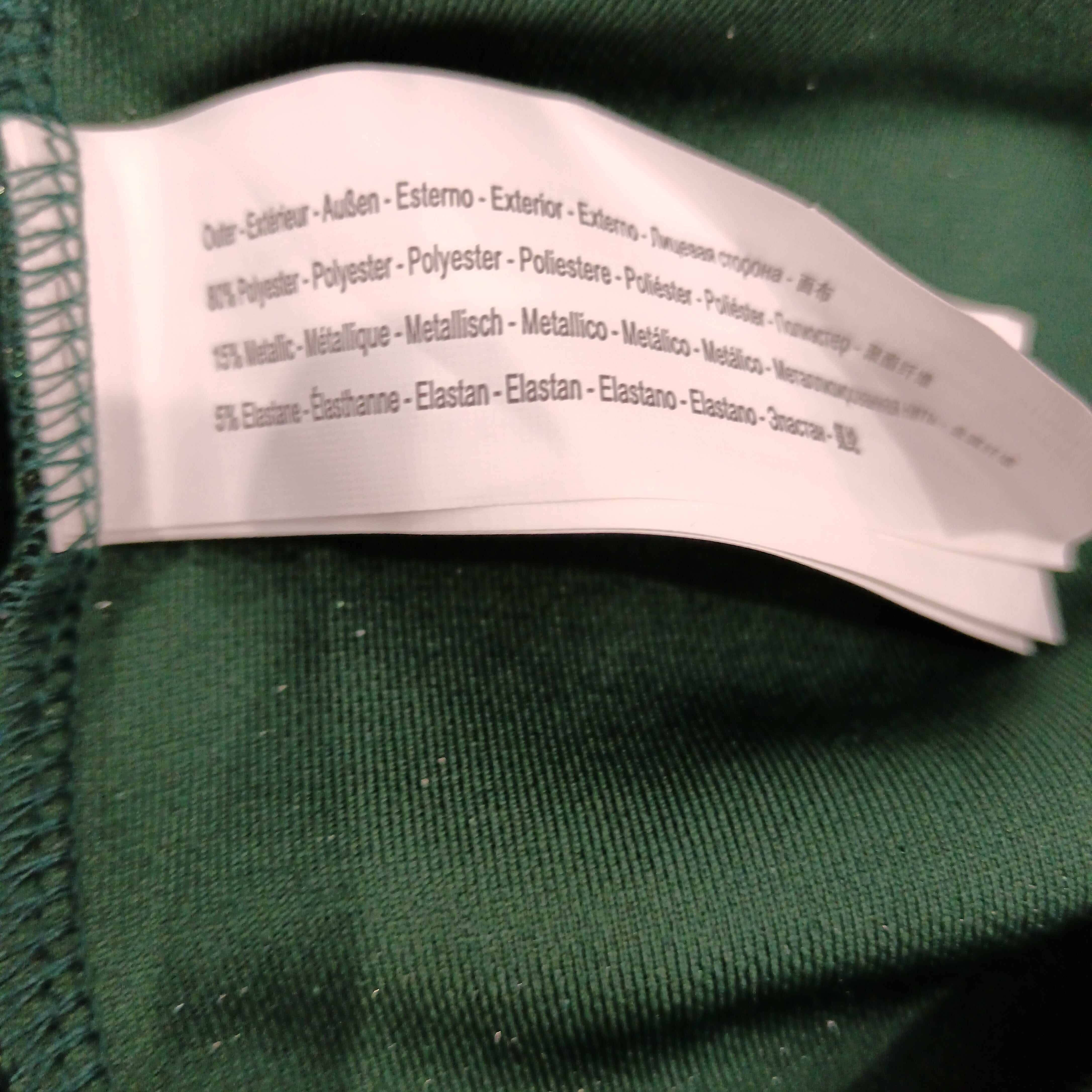 Wash label image for Traffic People Bottle Green Sparkly Women's Top UK L- Tags On - Womenswear | Pre-loved