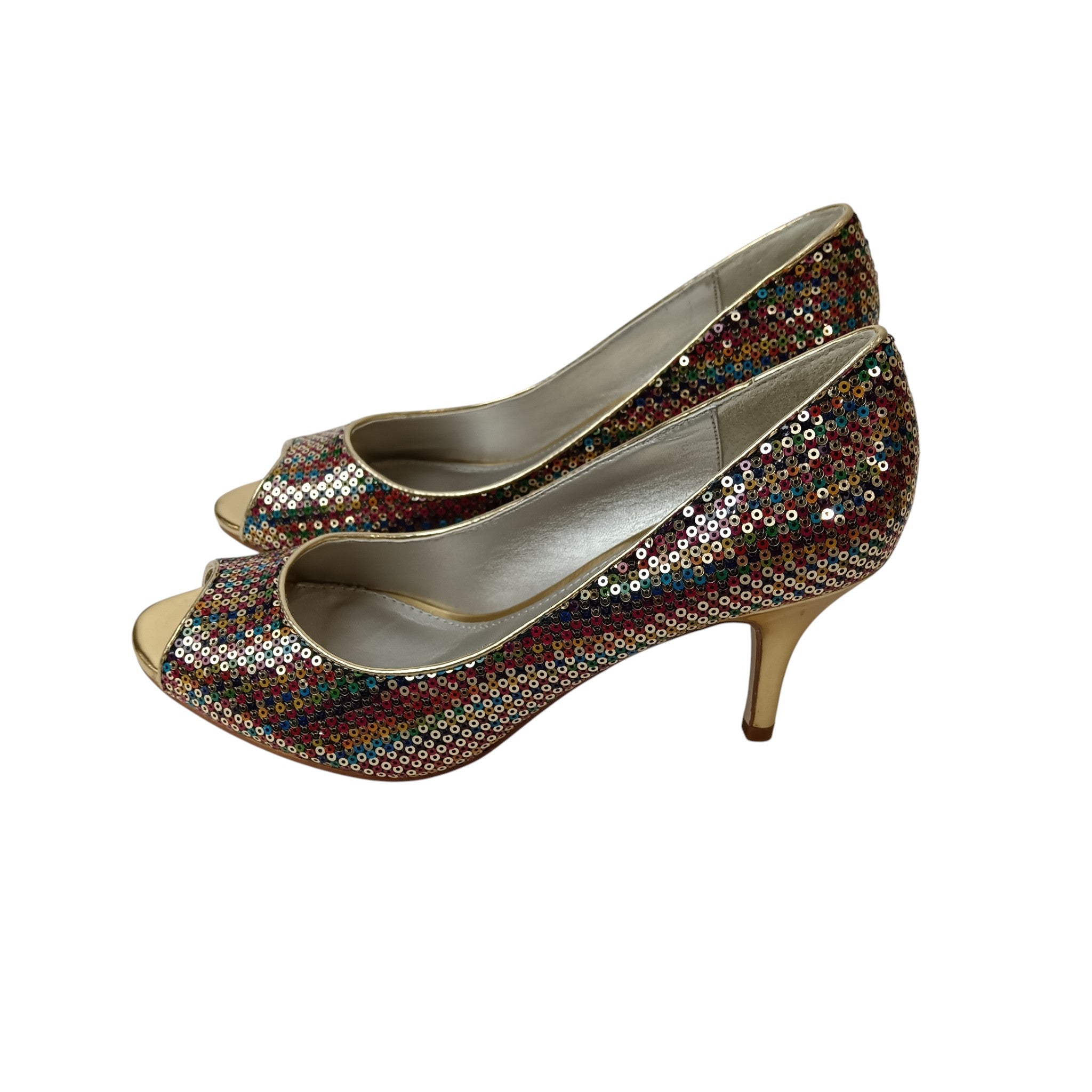 Side image for Lotus Multicoloured Sequins Heeled Shoes UK 6 -Tags On- Womenswear | Pre-loved
