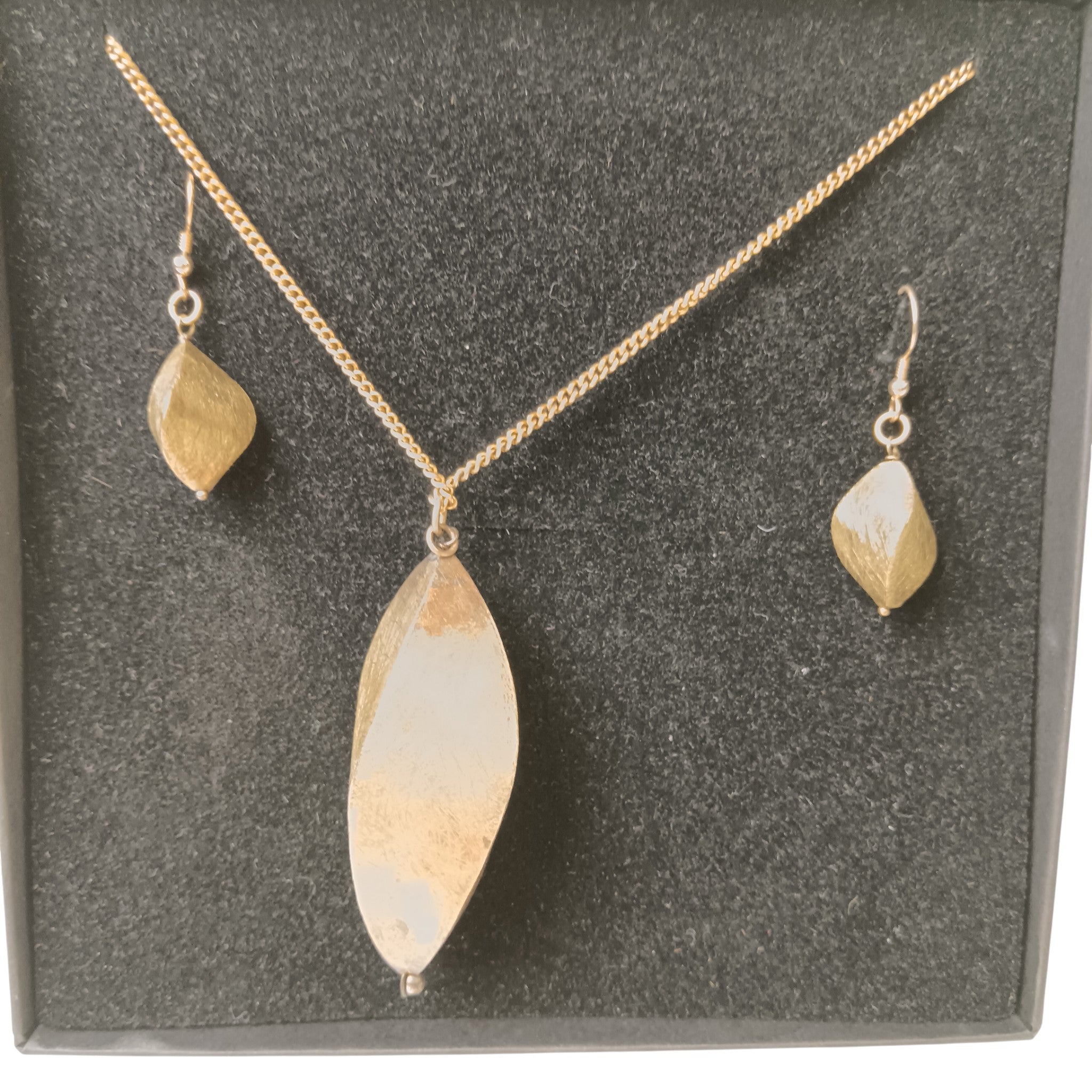 Main image for Sterling Silver Gold Plated Earrings and Necklace Set - Boxed - Womenswear | Preloved