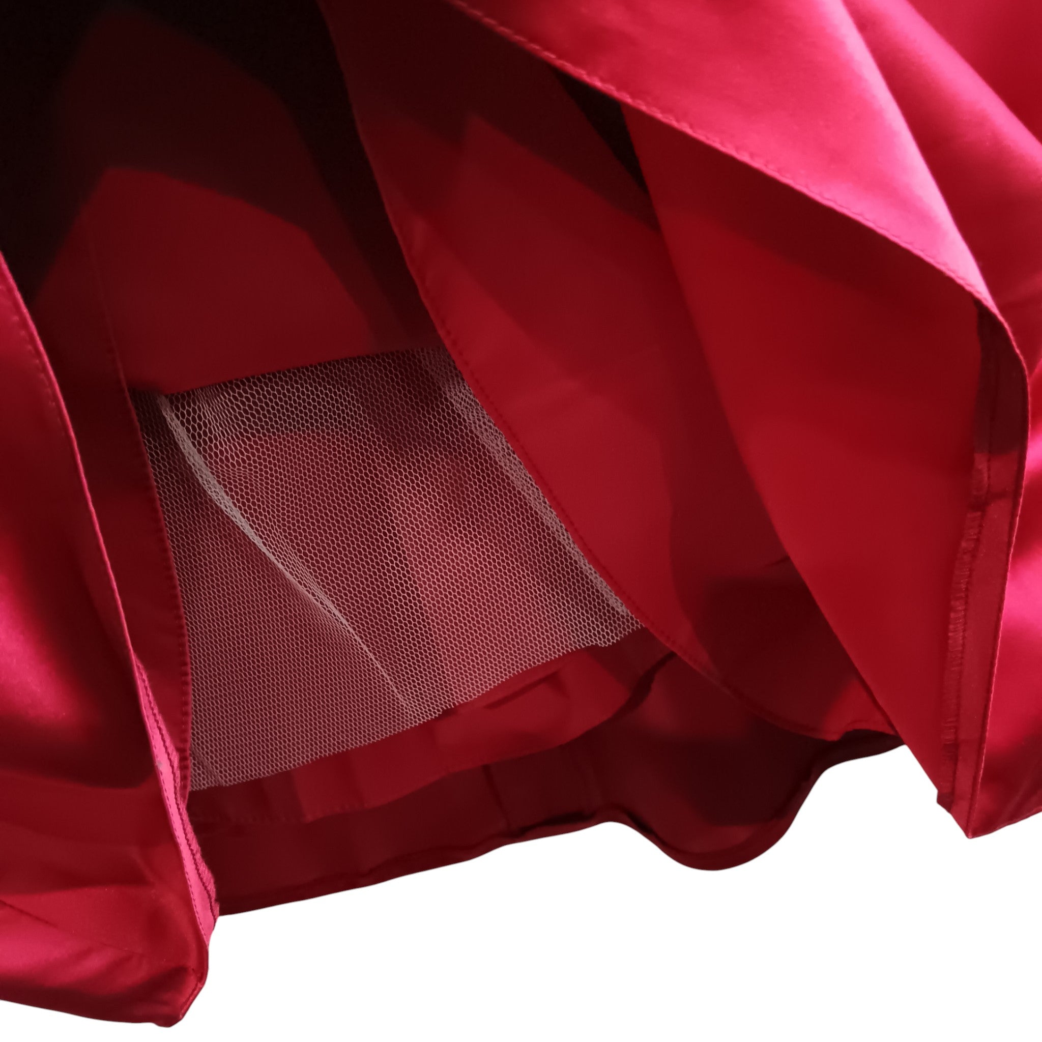 Close up button image for Drama Queen by Amanda Wyatt Red Satin Full Length Evening Dress UK 14- Tags On - Womenswear | Pre-loved