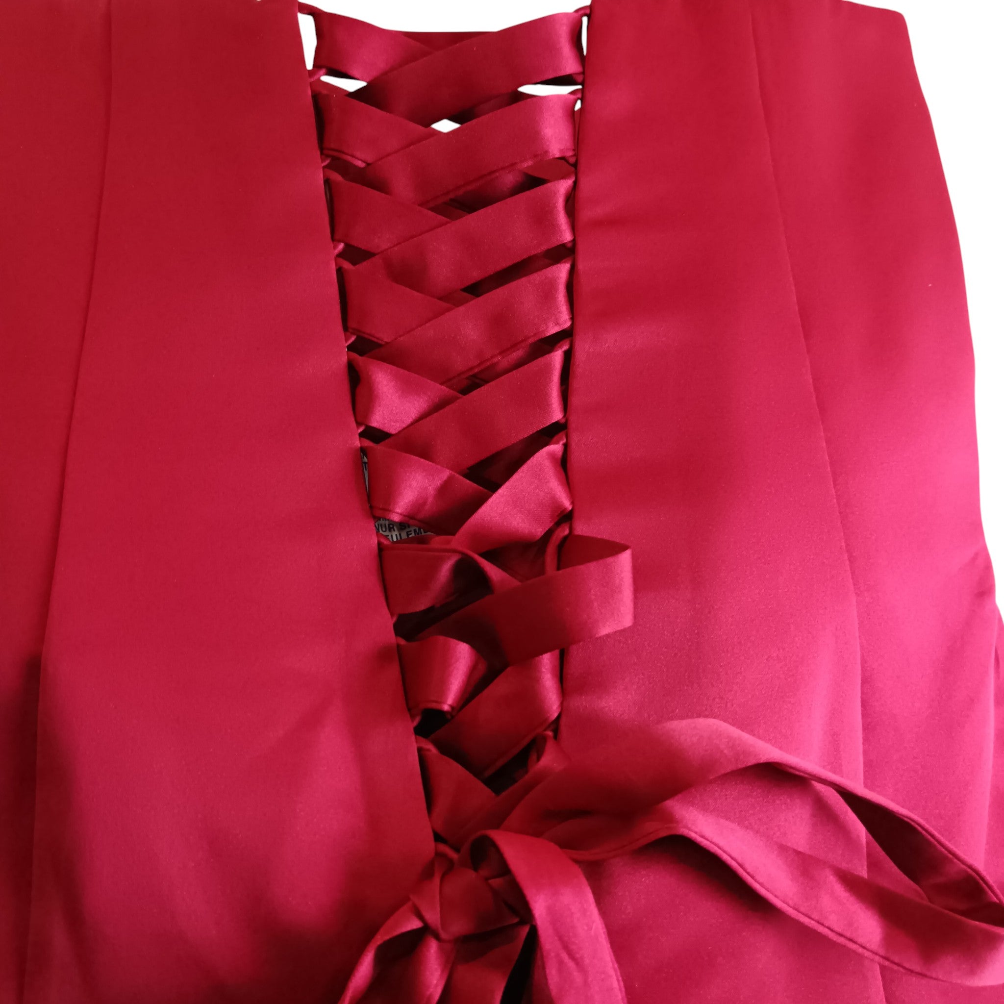 Back top image for Drama Queen by Amanda Wyatt Red Satin Full Length Evening Dress UK 14- Tags On - Womenswear | Pre-loved