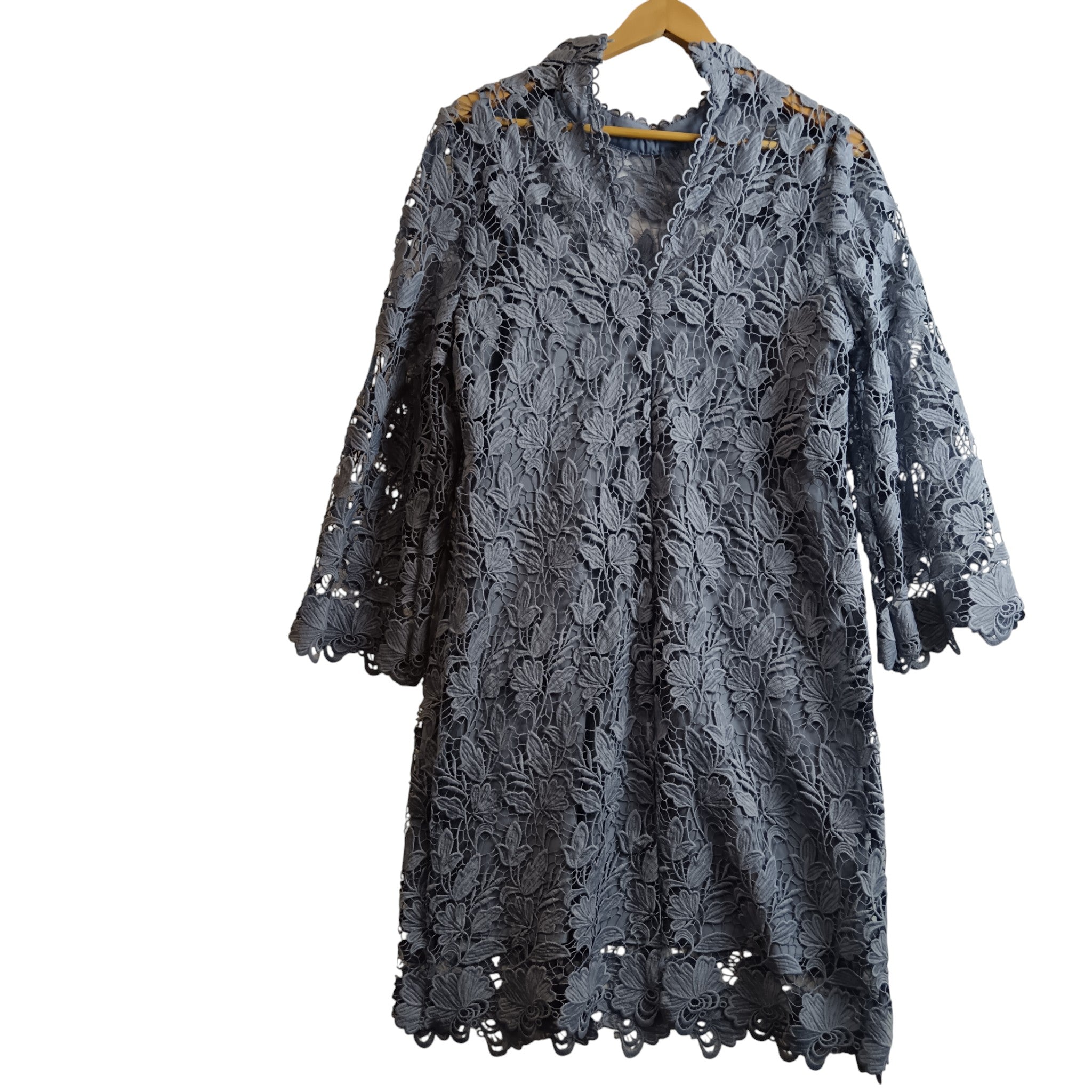 Back image for Phase Eight Blue Lace Women's Dress Mother of Bride UK 12- Womenswear | Pre-loved