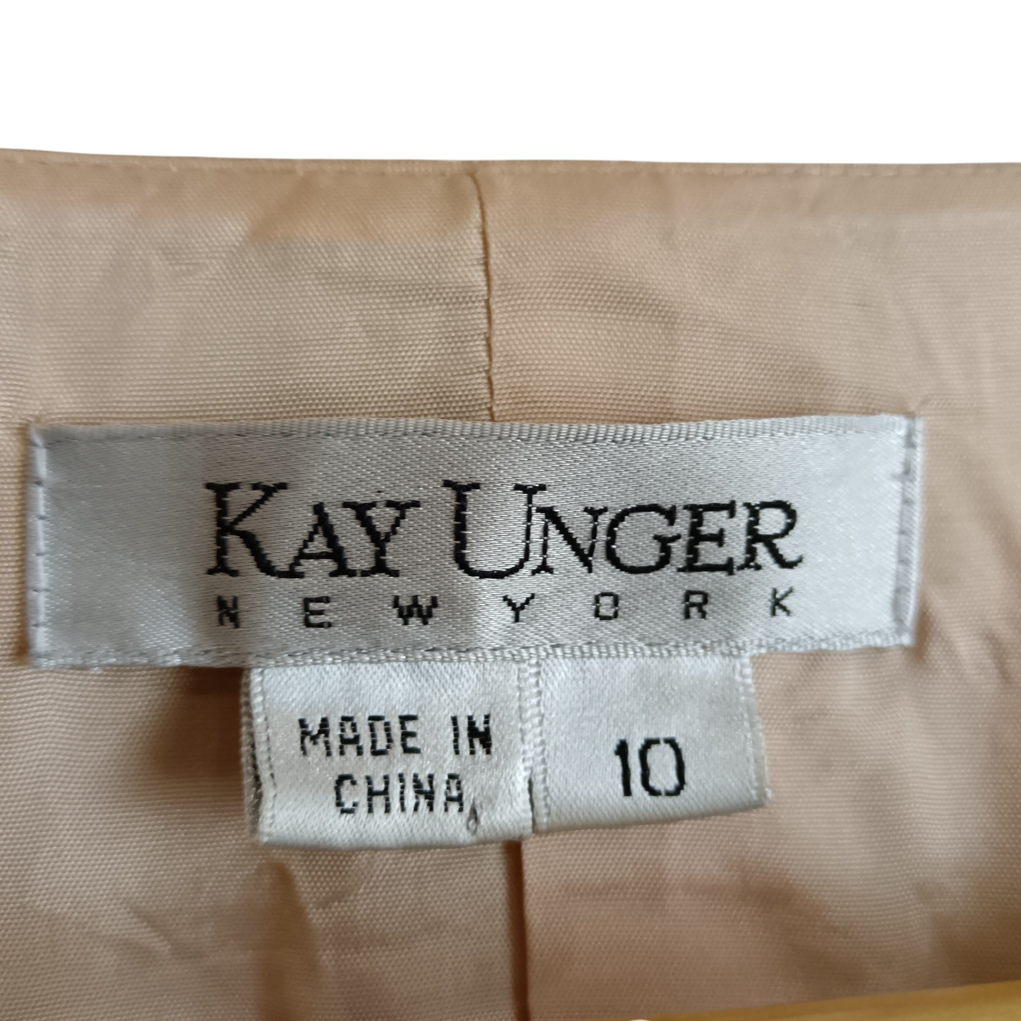 Bolero label image for Kay Unger New York Pure Silk Brown Striped Dress With Bolero Mother of Bride Outfit UK 10-12 - Womenswear | Pre-loved