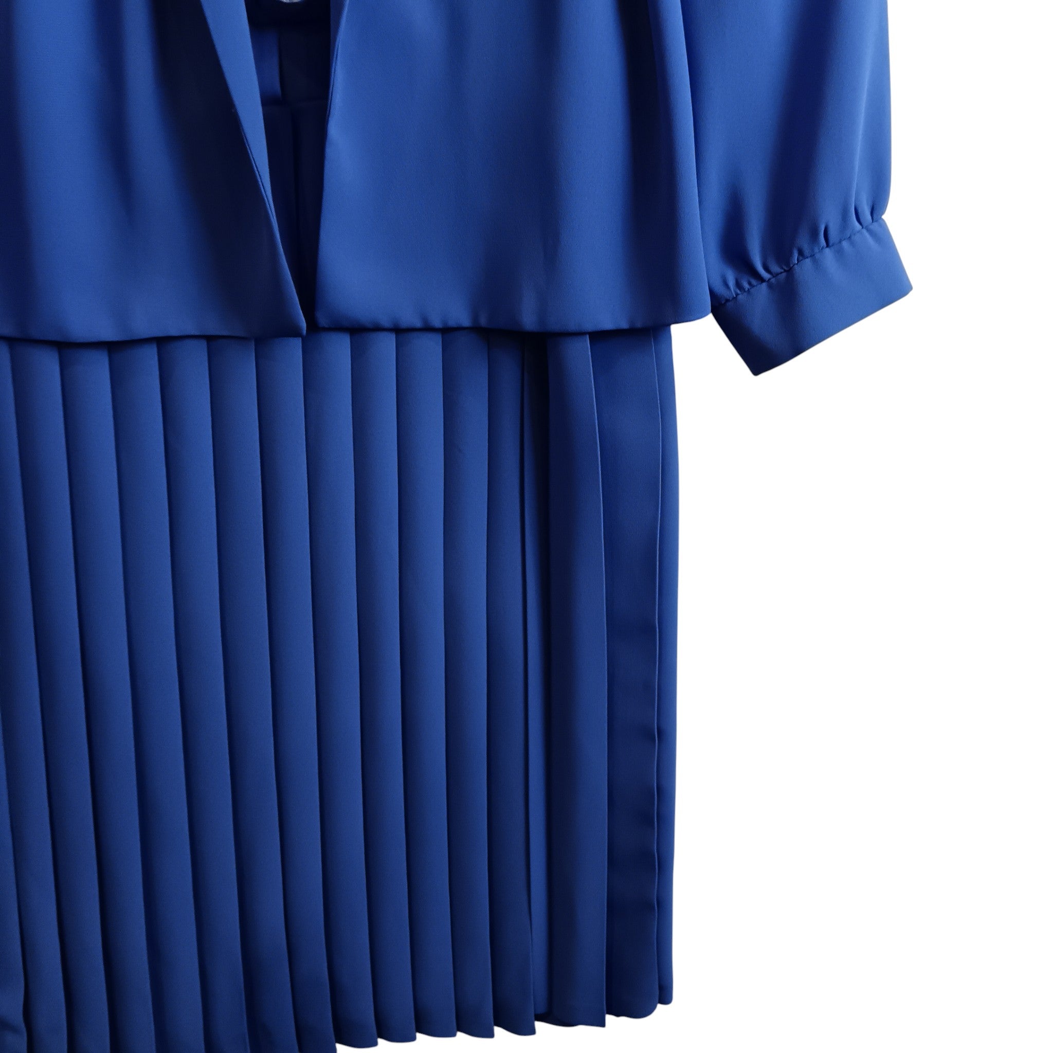 Close up image for Vintage Eastex Blue Dress And Opened Jacket  UK 12 Womenswear | Pre-loved