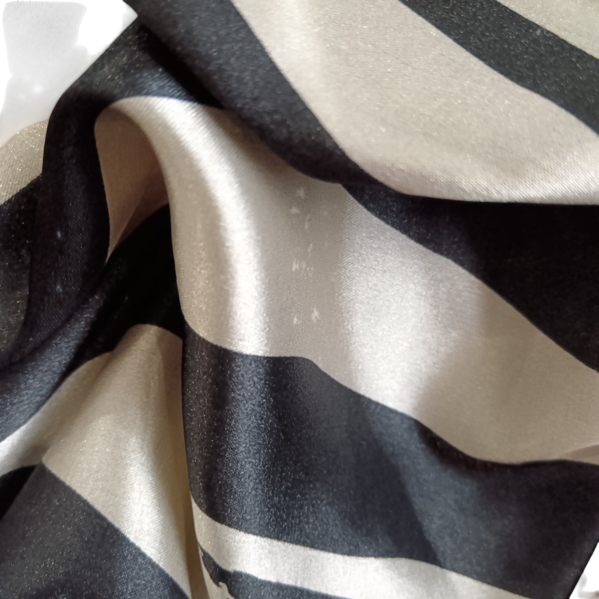 Close up and condition image for Black And Beige Hi-Low Satin Dress By Light In The Box UK 12 Womenswear | Pre-loved