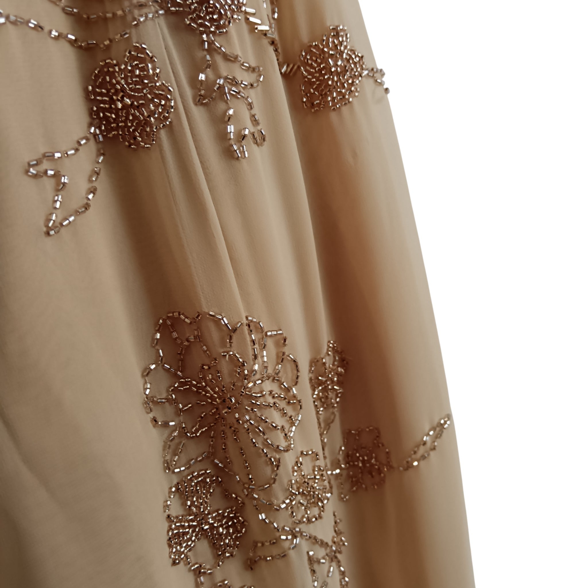 Close up image for John Charles Embroidered Gold Beige Long Dress UK 12 -Tags On - Womenswear | Pre-loved