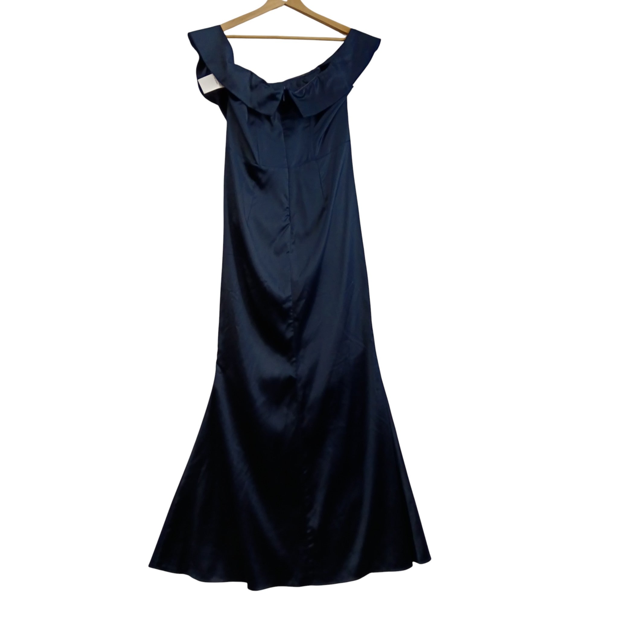 Back image for Forever Unique Navy Blue  Draped Satin Long Dress UK 16 -  Tags On- Womenswear | Pre-loved