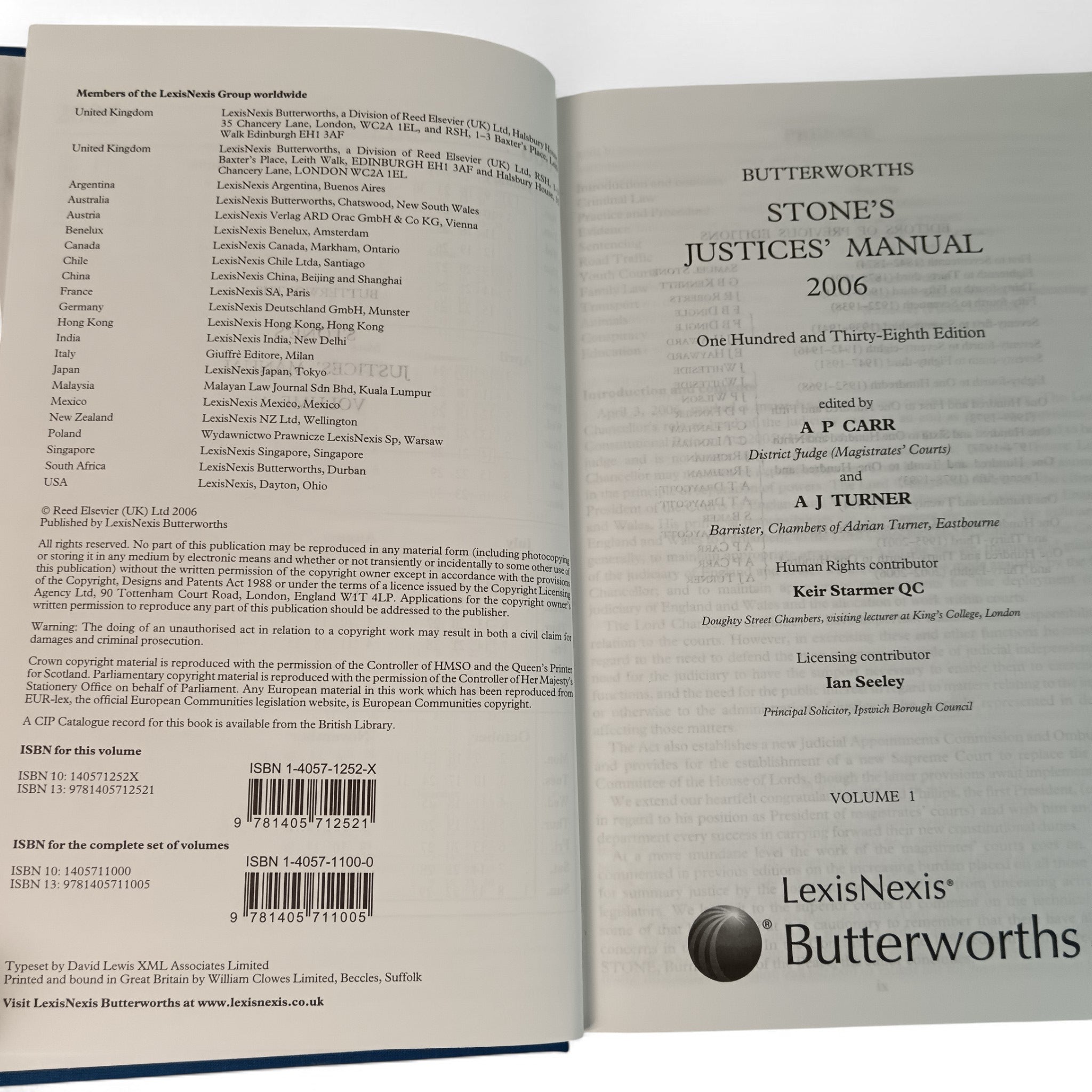 Butterworth Stone's Justices Manual 2006 Volumes 1-3  | Preloved