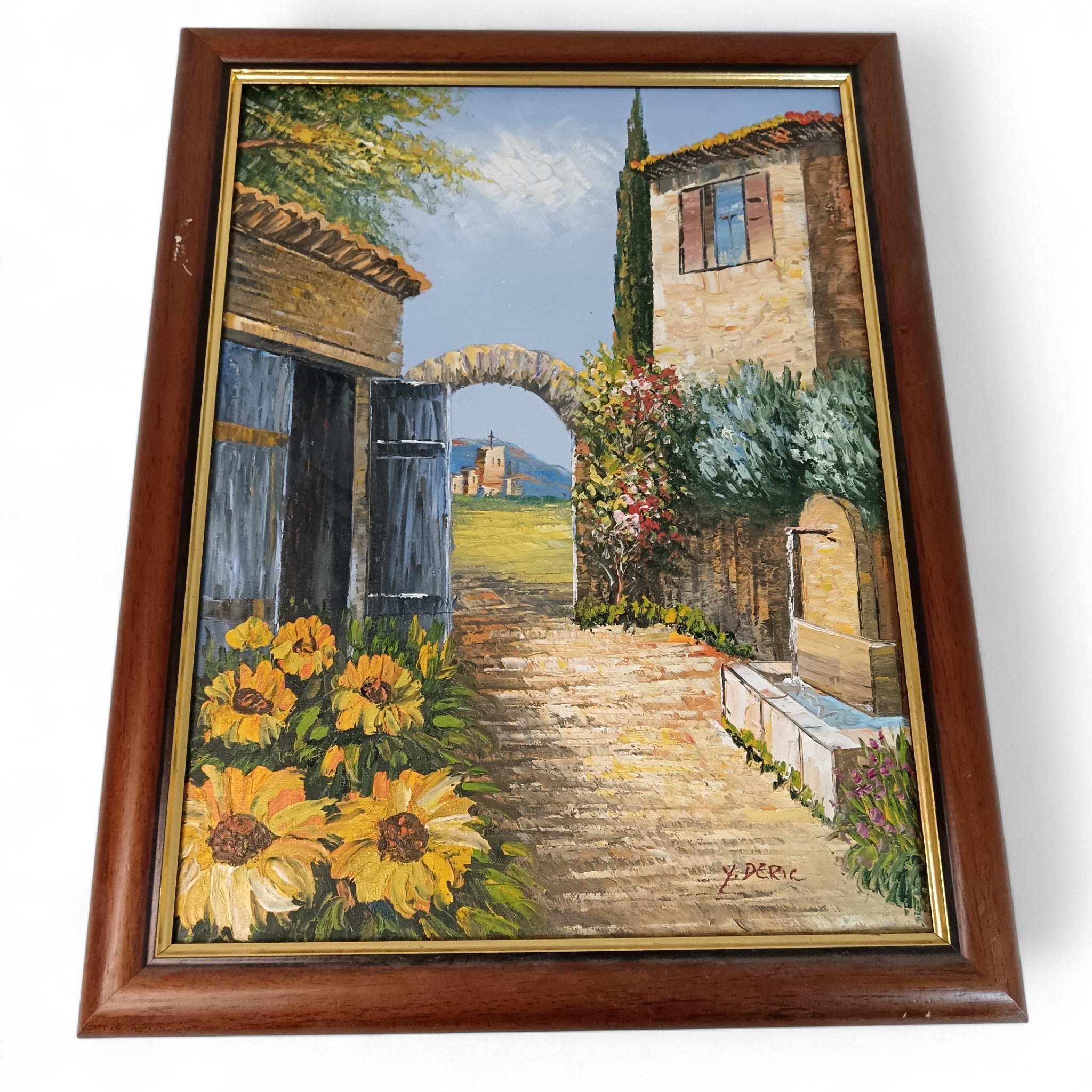 Y. Deric Original Oil Painting Art Framed Canvas 19x15" | Preloved