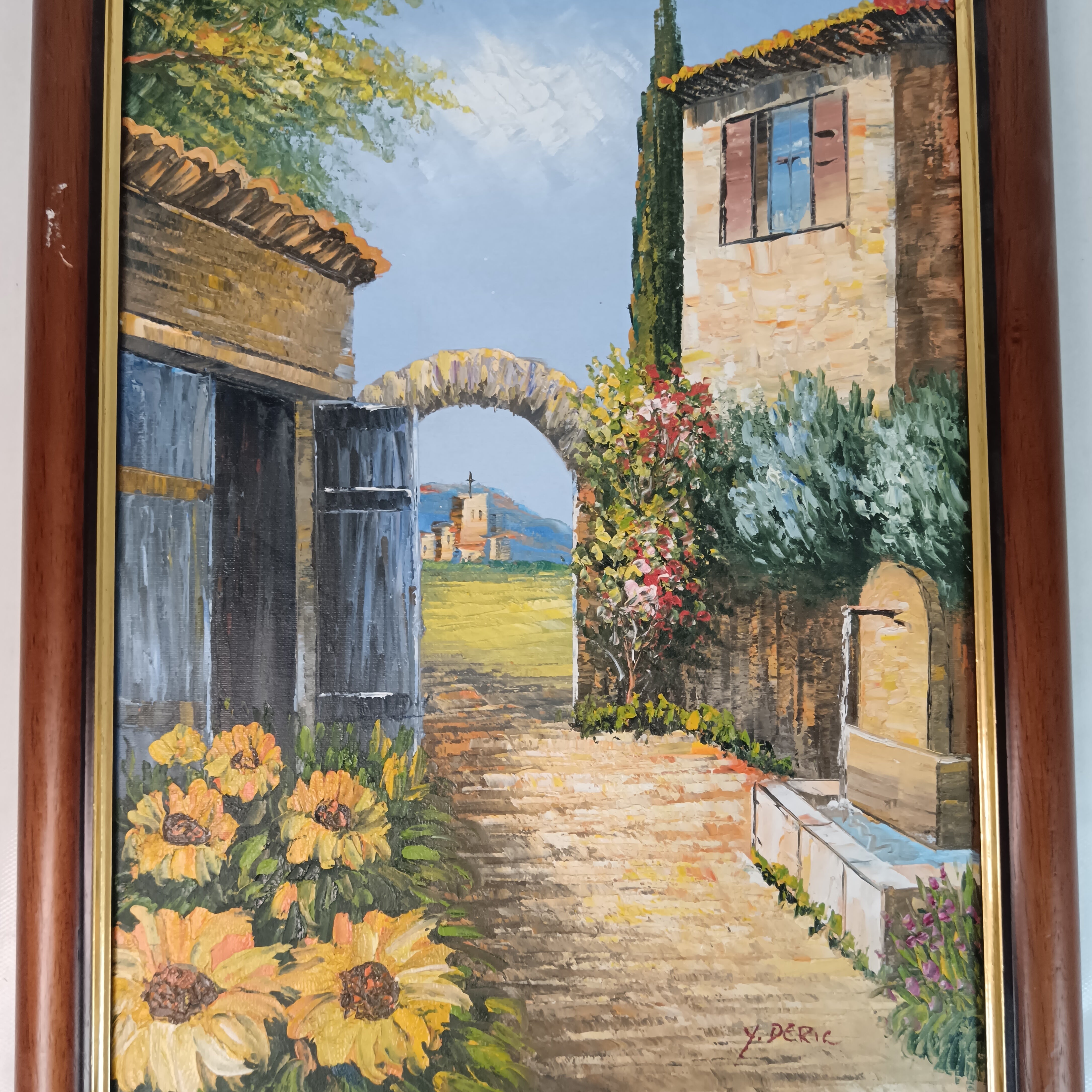 Y. Deric Original Oil Painting Art Framed Canvas 19x15" | Preloved