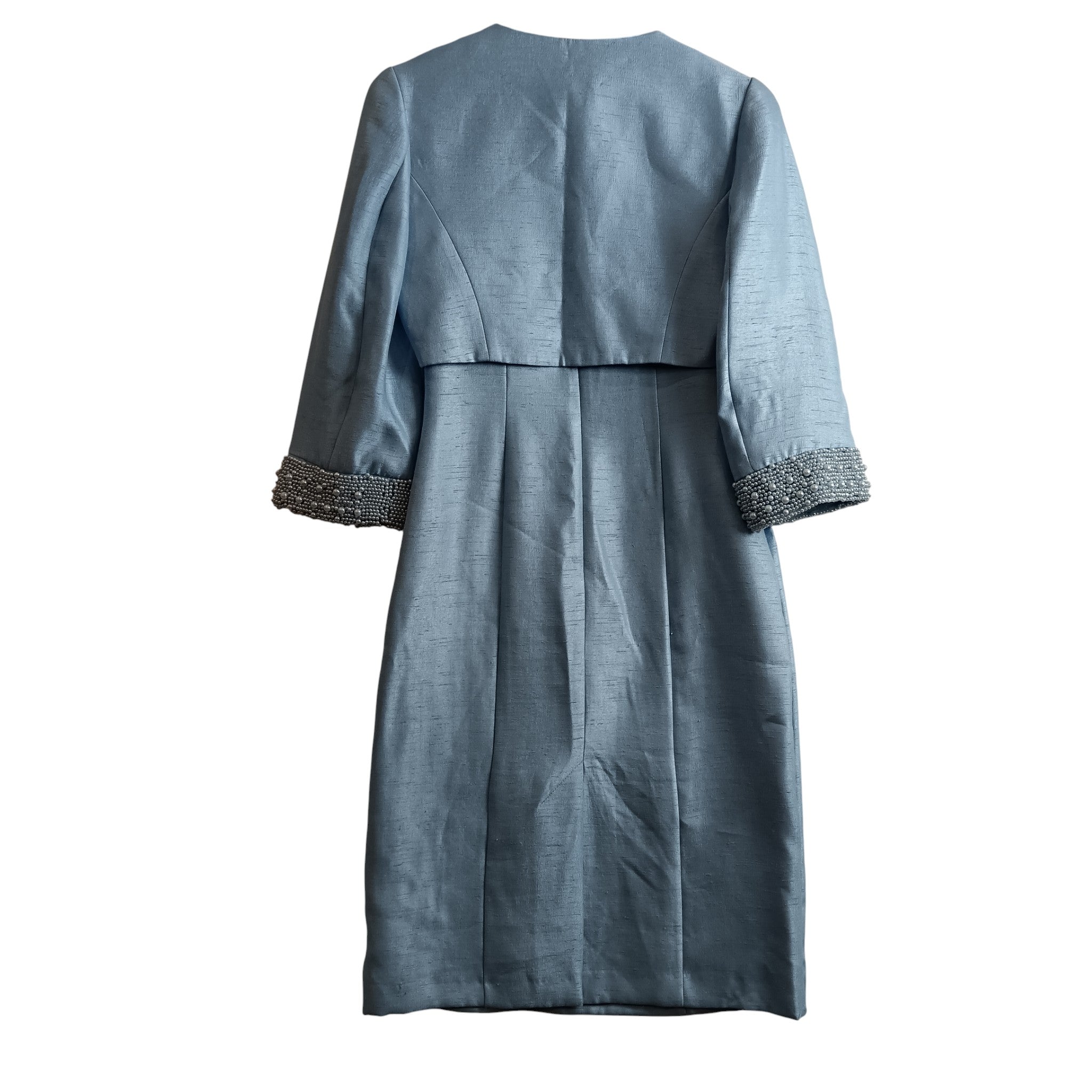 Back image for Pale Blue With Pearl Neckline Dress & Jacket BY Michaela Louisa  UK 10 Womenswear | Pre-loved