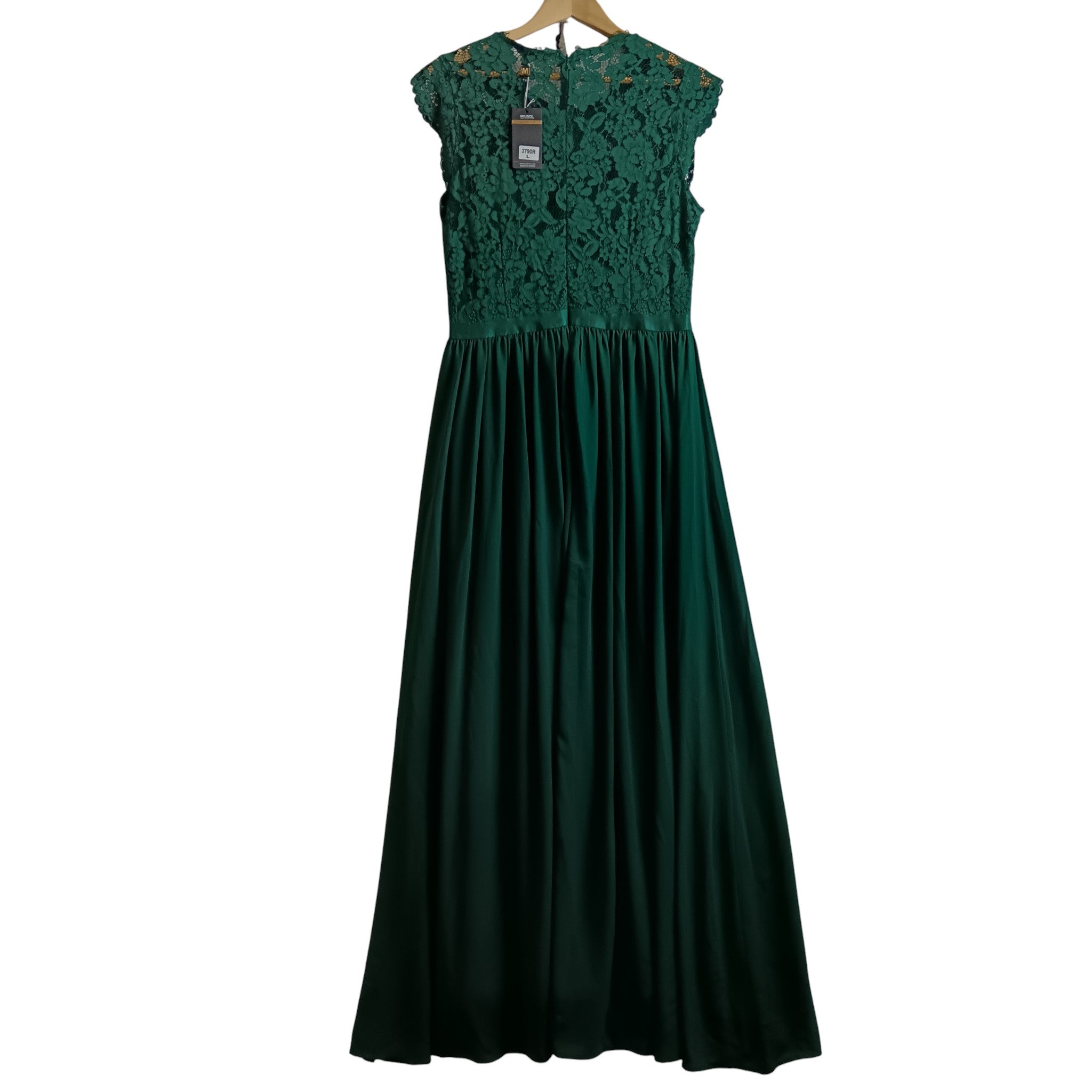 Back image for Miusol Bottle Green Lace Top Bridesmaid Full Length Dress UK L -Tags On - Womenswear | Pre-loved