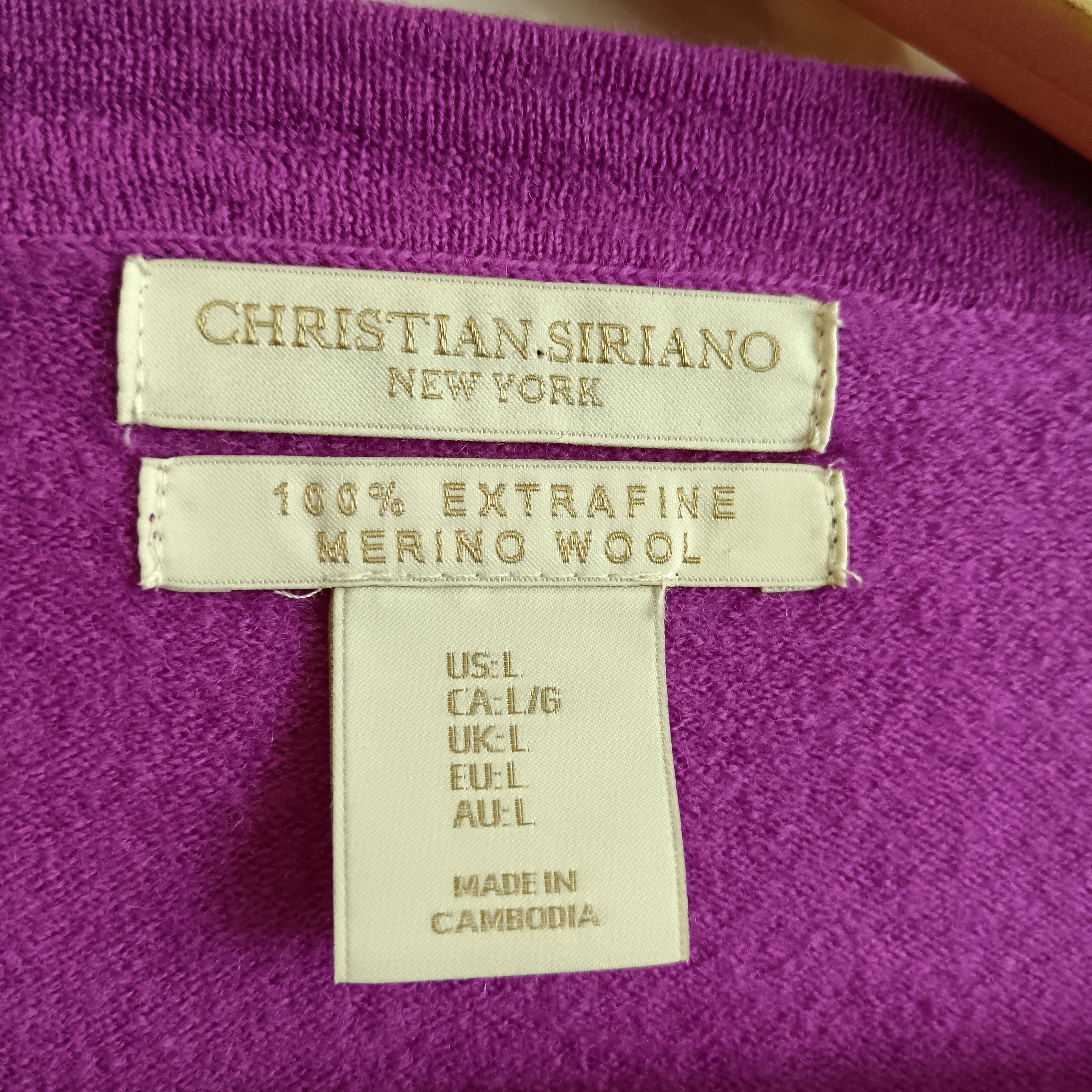 Label image for Christian Siriano Pure Merion Wool Women's  Fuchsia Jumper UK Large- Womenswear | Pre-loved