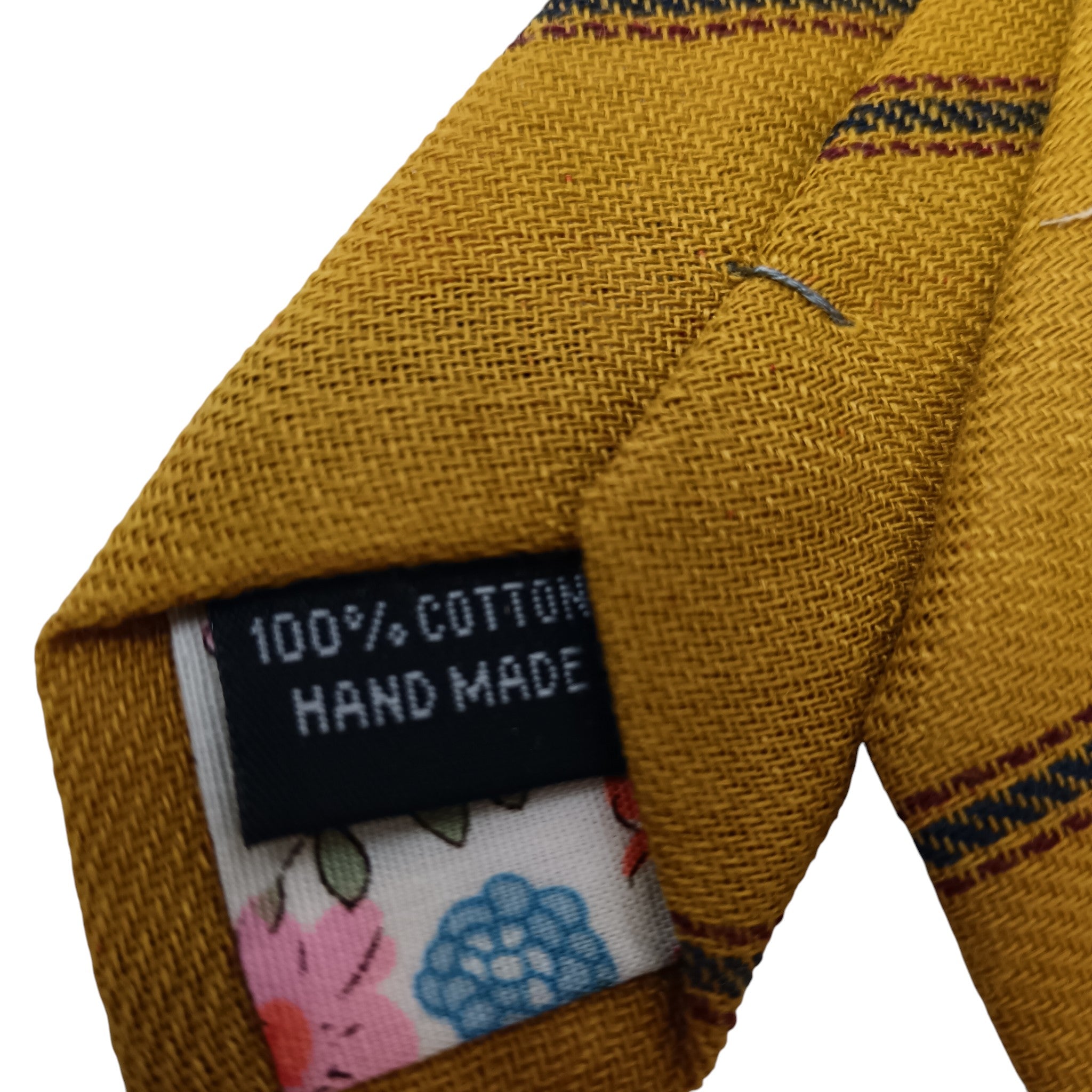 Product info image for Frederick Thomas London Yellow Mustard Strappy Pattern Tie - Menswear | Pre-loved