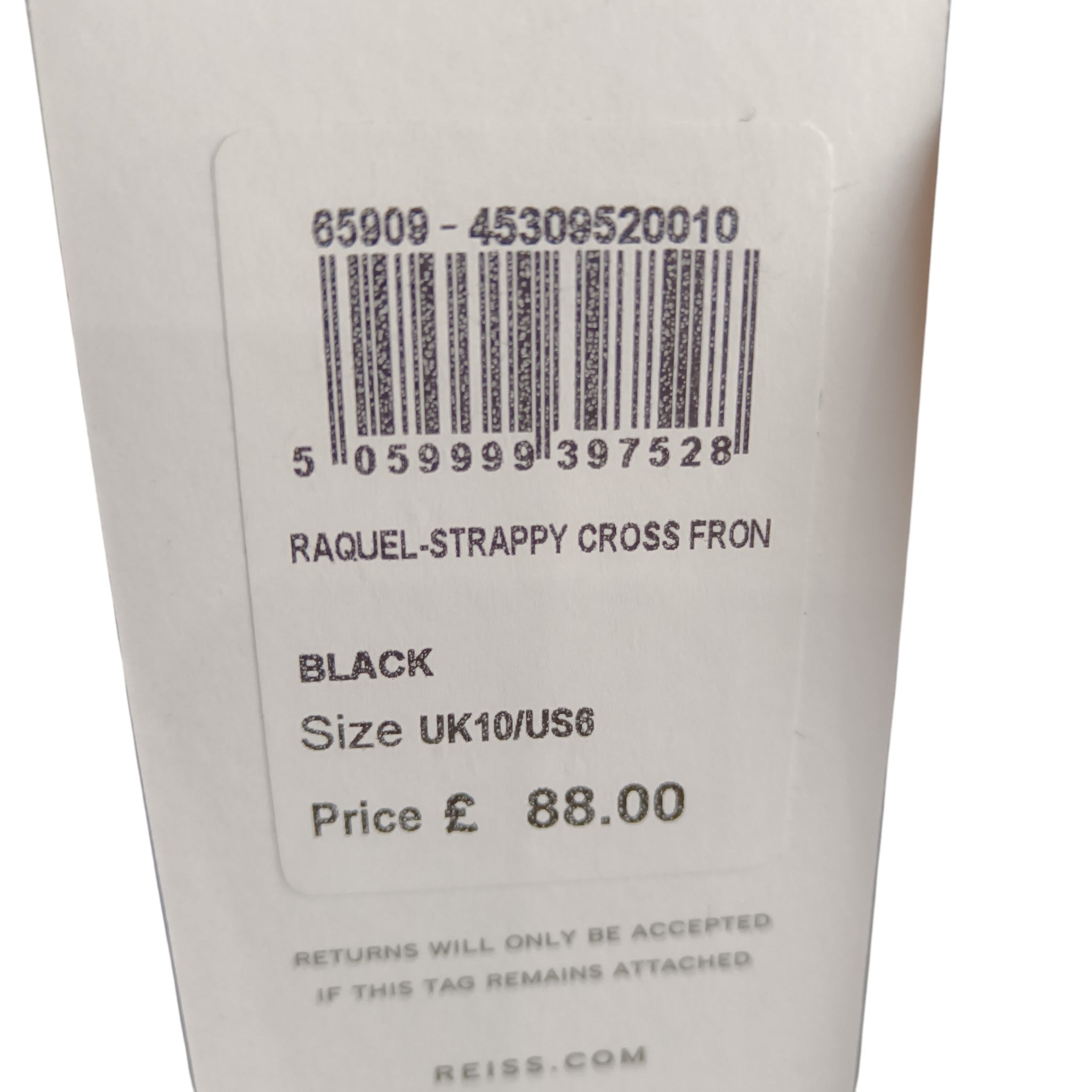 Label image for REISS "Raquel" Strappy Cros Front Black Women's Top UK UK 10 - Tags On - Womenswear | Pre-loved