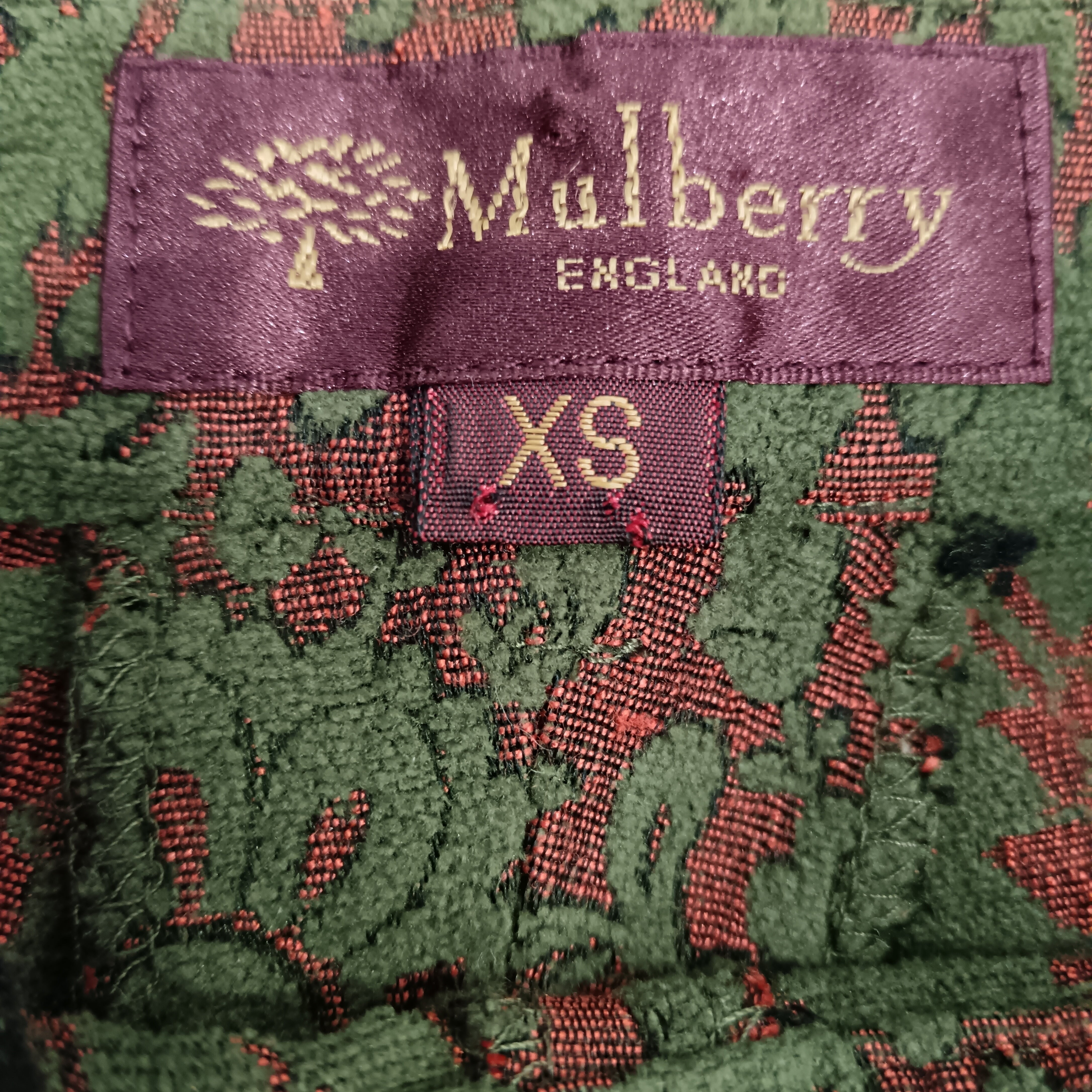 Size label image for Mulberry Vintage Jacquard Trousers UK X-Small -Preloved - Womenswear | Pre-loved
