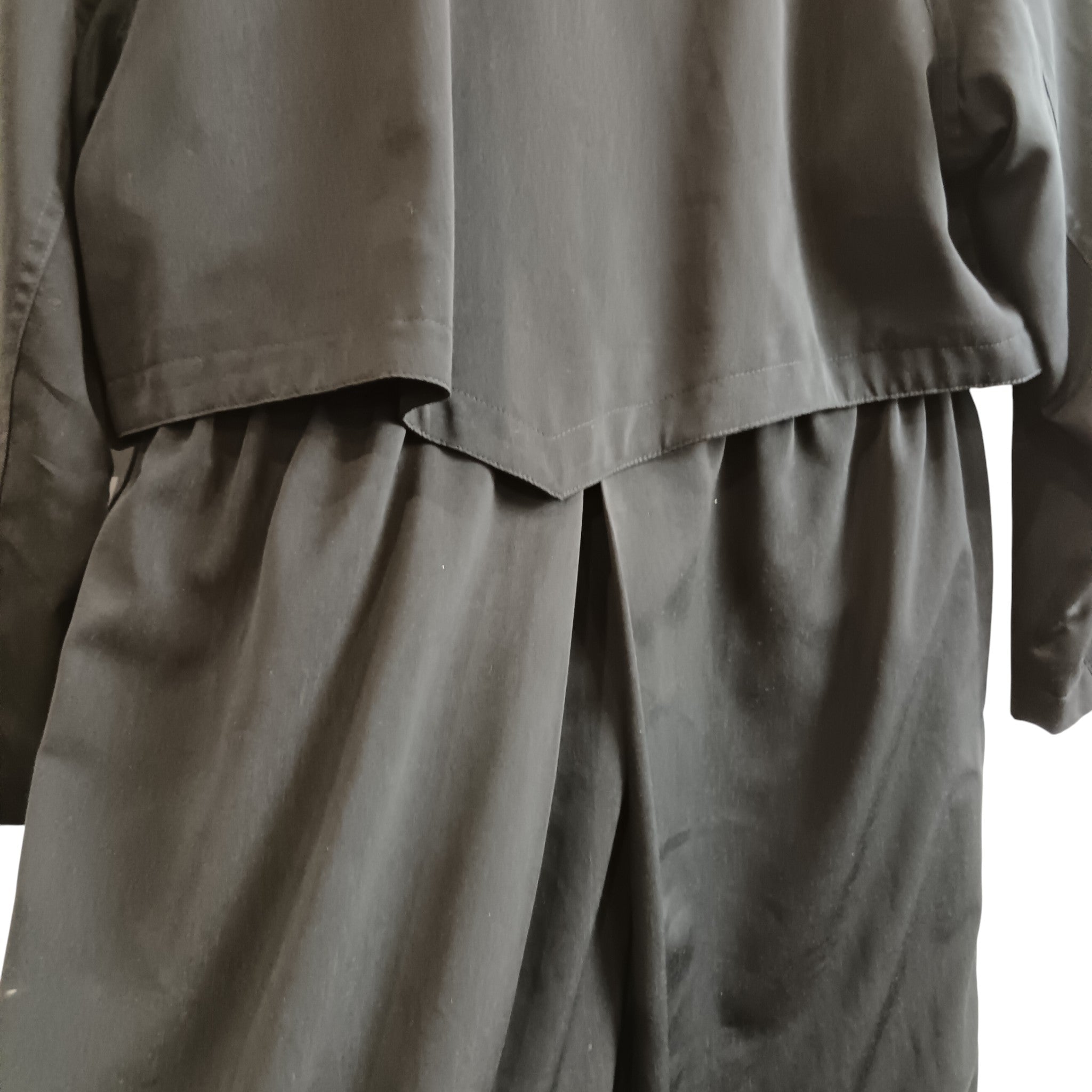 Back close up image for Nuage Vintage Women's Long Black  Rain Coat UK Large -Womenswear | Pre-loved