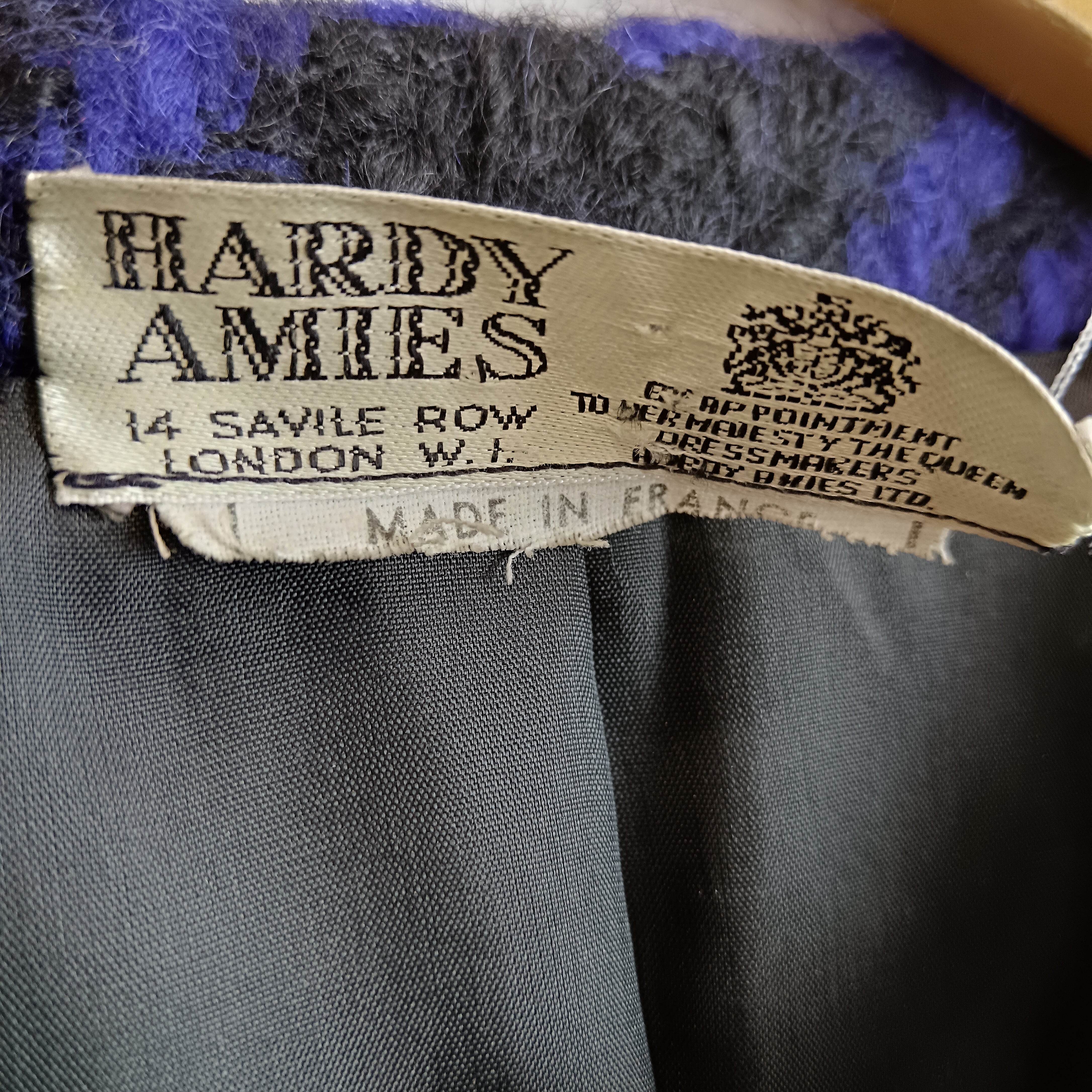 Label image for Hardy Amies Vintage Black and Purple Short Tweed Women's Jacket UK Large-  Womenswear | Pre-loved