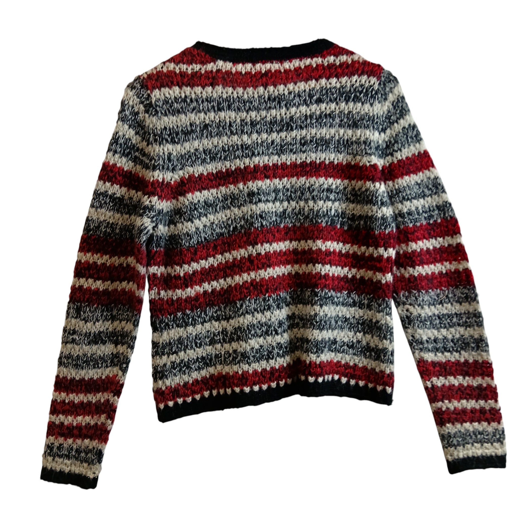 Back image for Arista Collection Striped Zip Up Women's Knitted Jumper UK 10 -12 Womenswear | Pre-loved