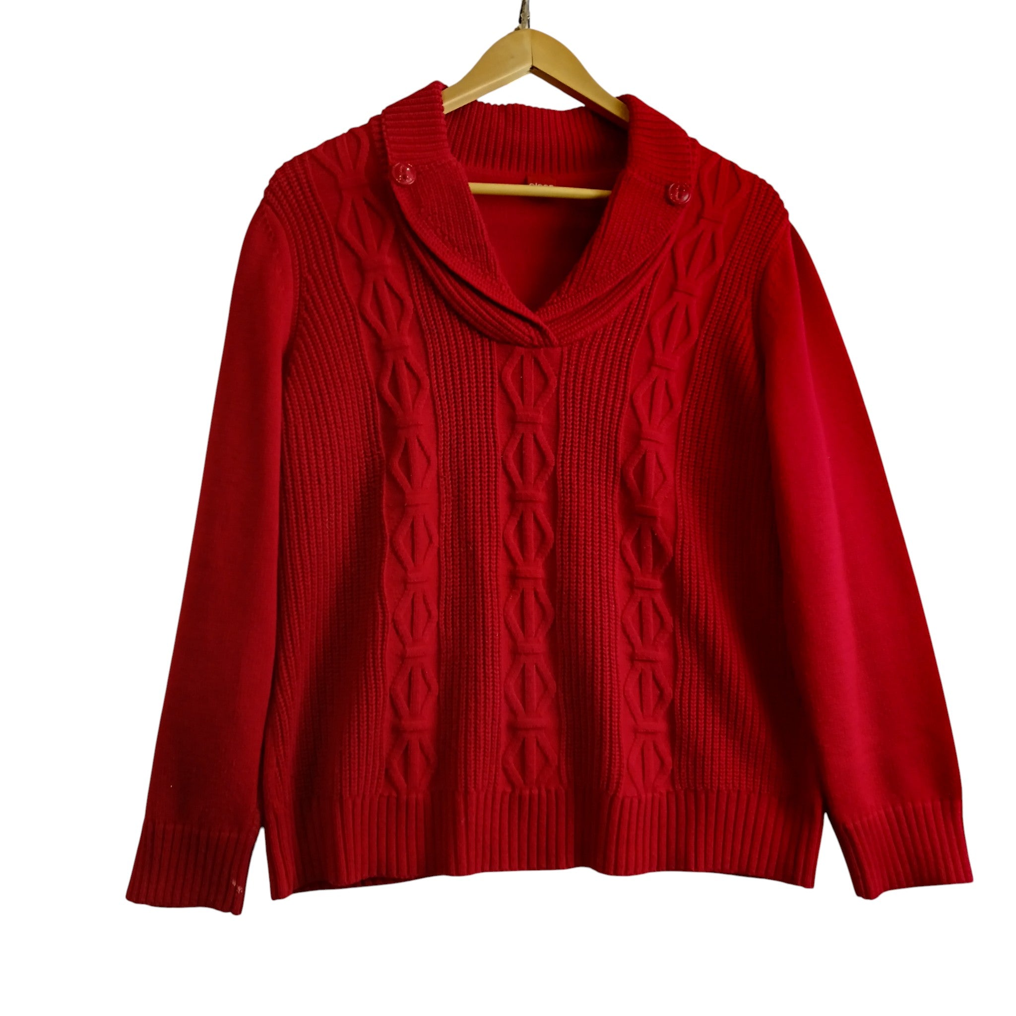 Front image for Olsen Red Knitted Women's Jumper Size L -XL -  Womenswear | Pre-loved