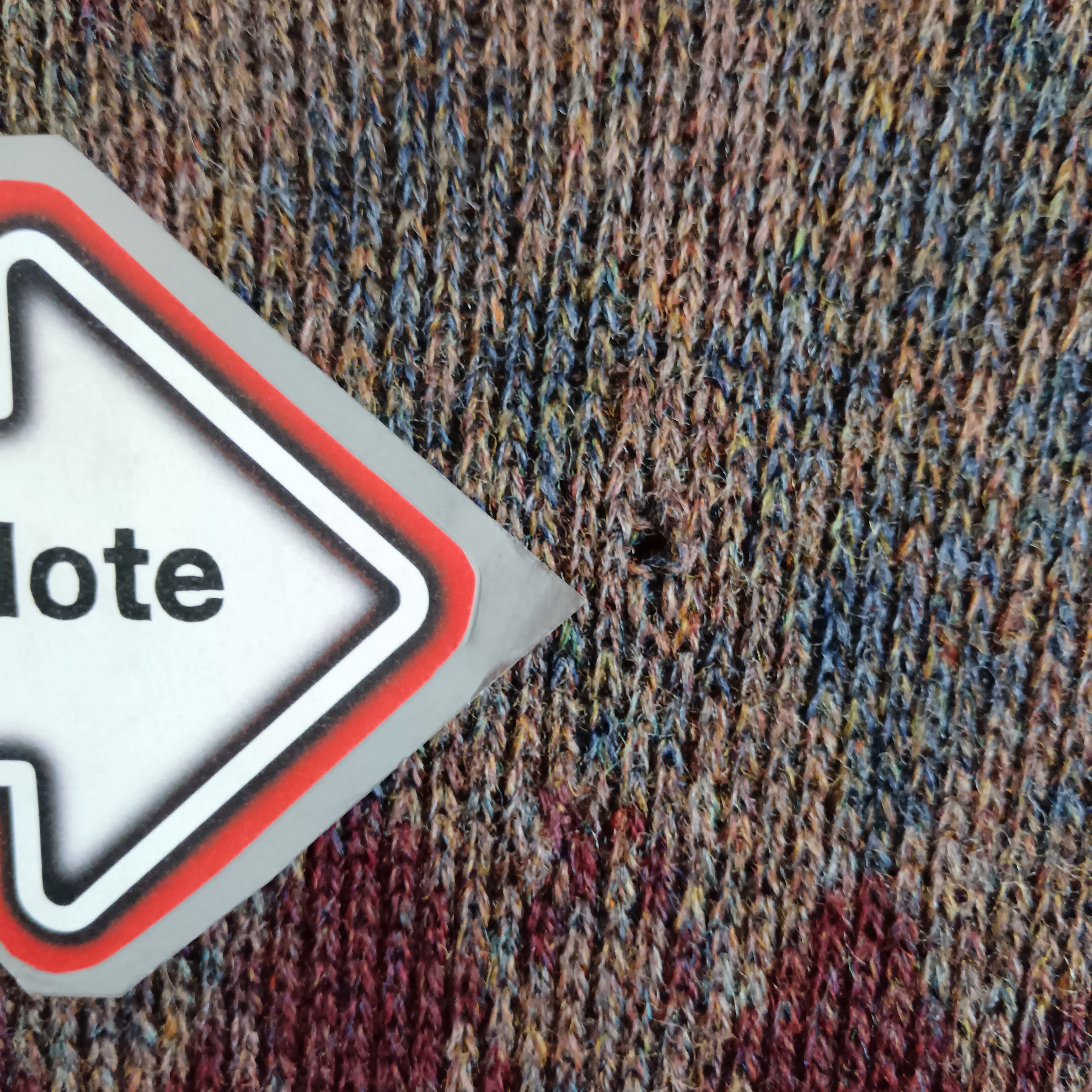 Condition image for Aquascutum Shetland Wool Knitted Brown Geometric Pattern Poncho One Size Womenswear | Pre-loved