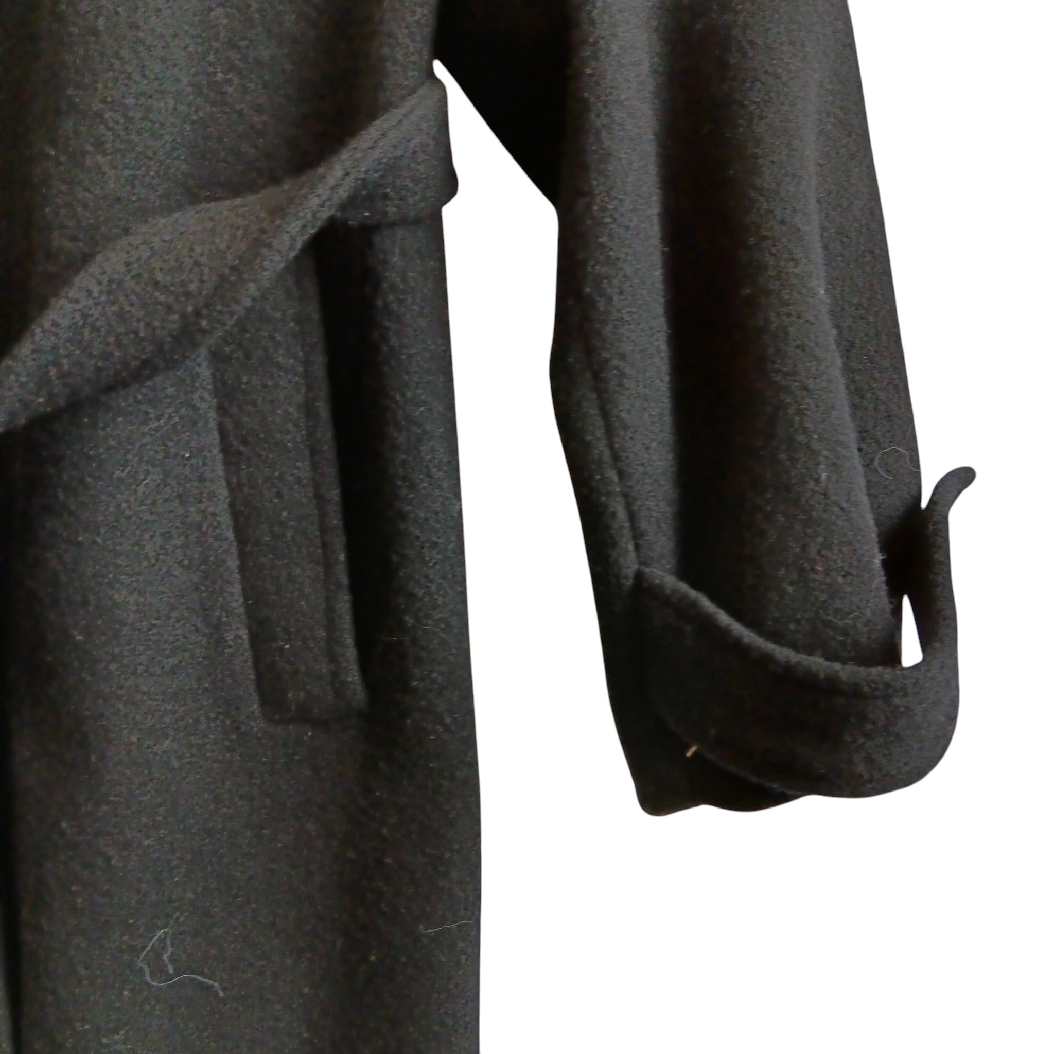 Close up image for Unbranded Pure Wool Ladies Mid Length Black Coat UK Medium- Womenswear | Pre-loved