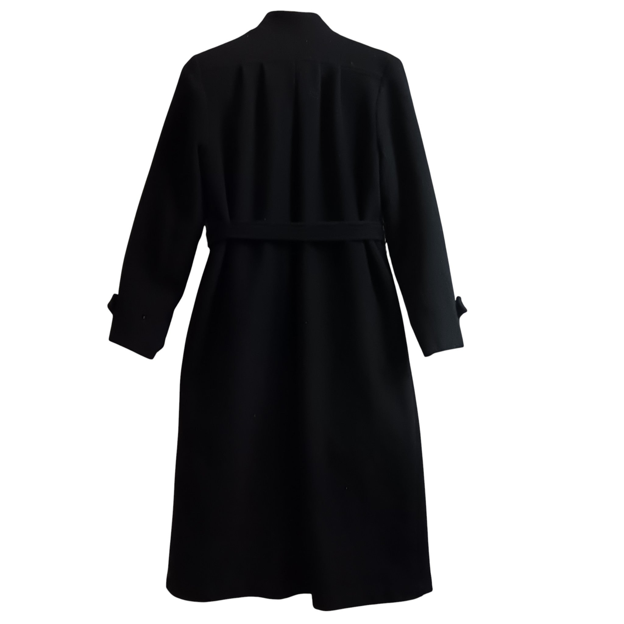 Back image for Unbranded Pure Wool Ladies Mid Length Black Coat UK Medium- Womenswear | Pre-loved
