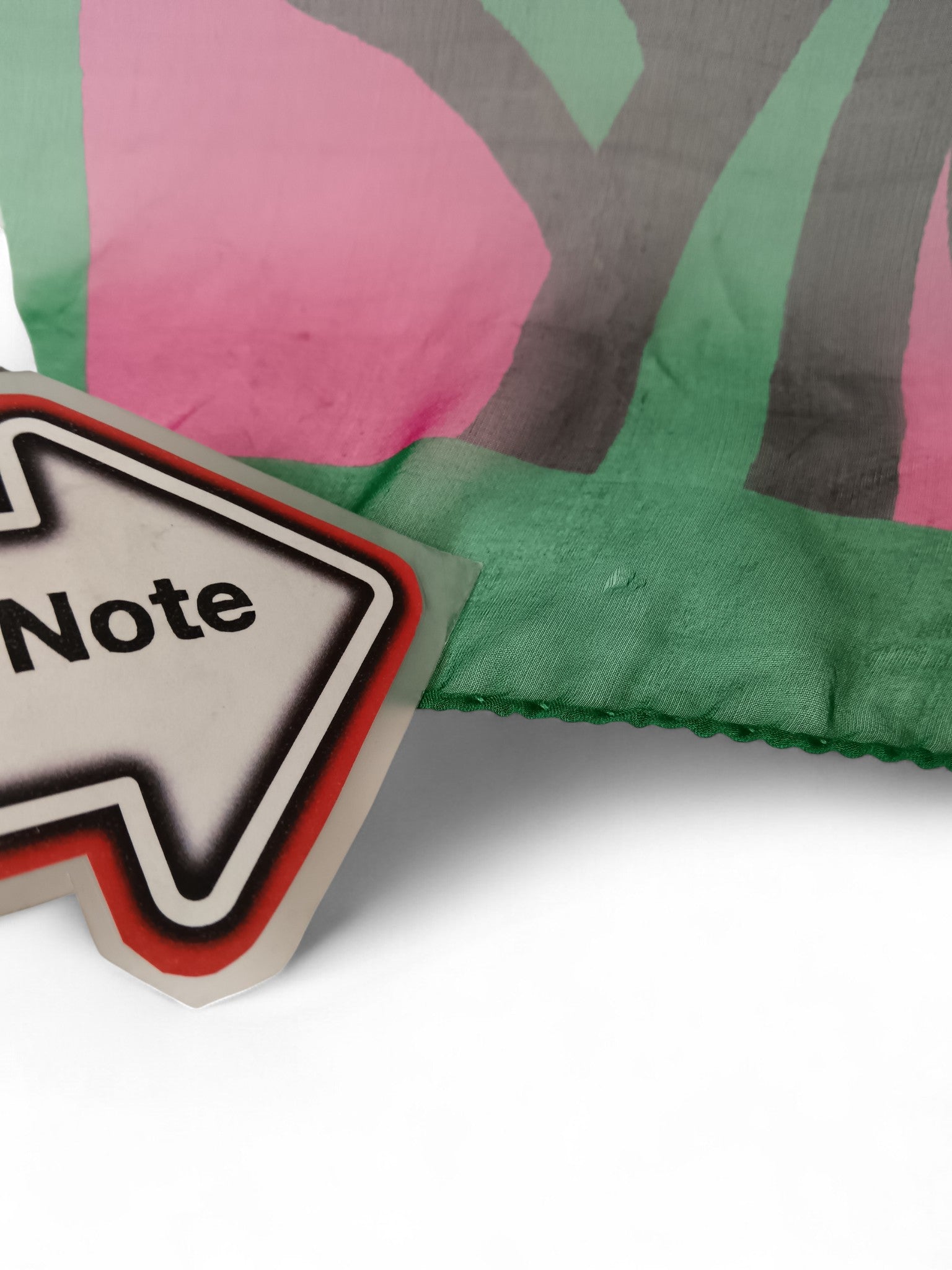 Condition image for Marie Mero 100% Silk Squared Scarf Green and Pink - Tags On - Womenswear | Pre-loved