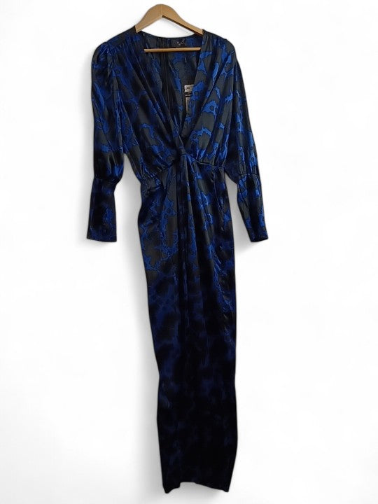 Front image for AX Paris Cobalt Blue Animal Print Satin Jumpsuit UK 12 - Tags On - Womenswear | Pre-loved
