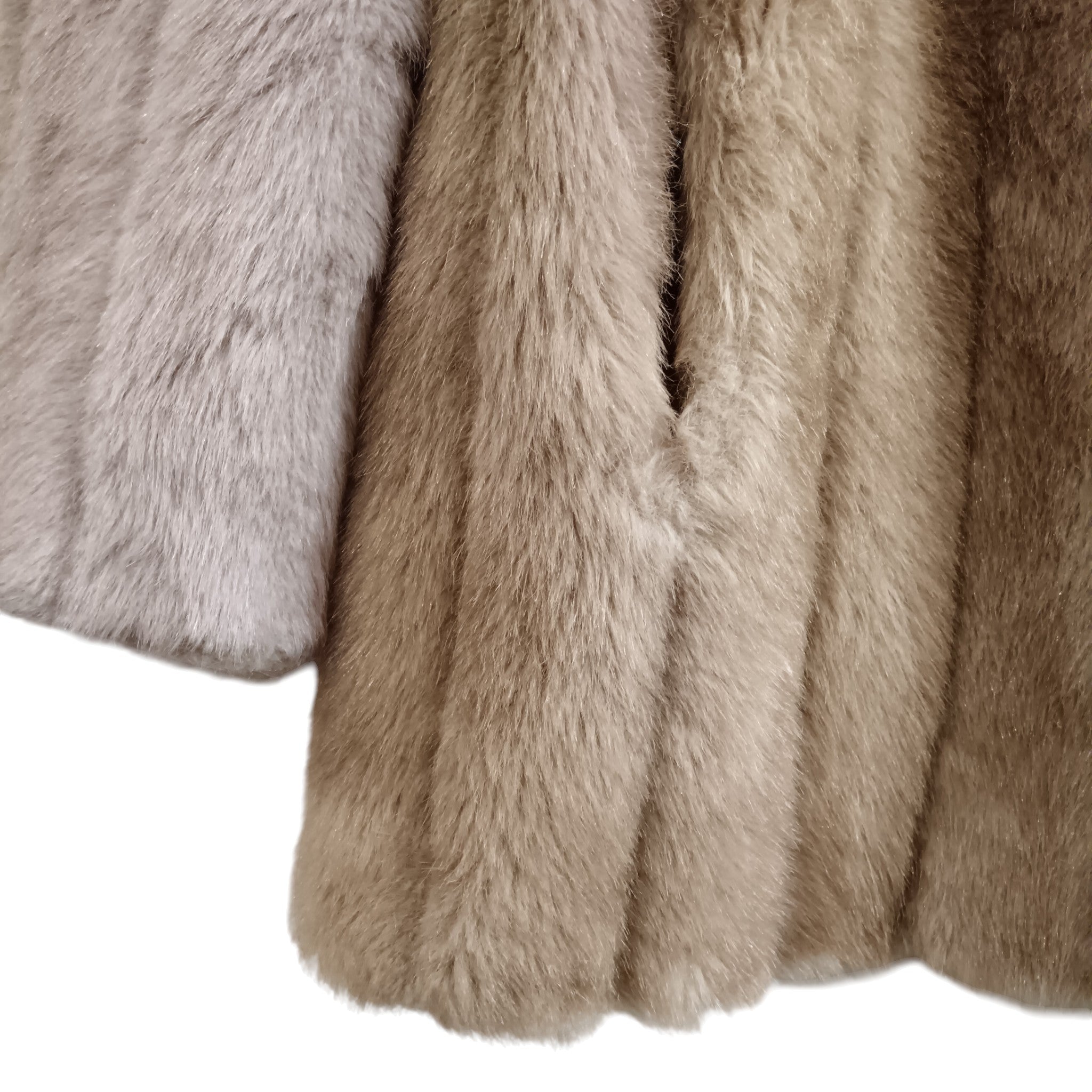 Close up image for Marno Mink Ladies Brown Faux Fur Mid Length Jacket UK Large - Womenswear | Pre-loved