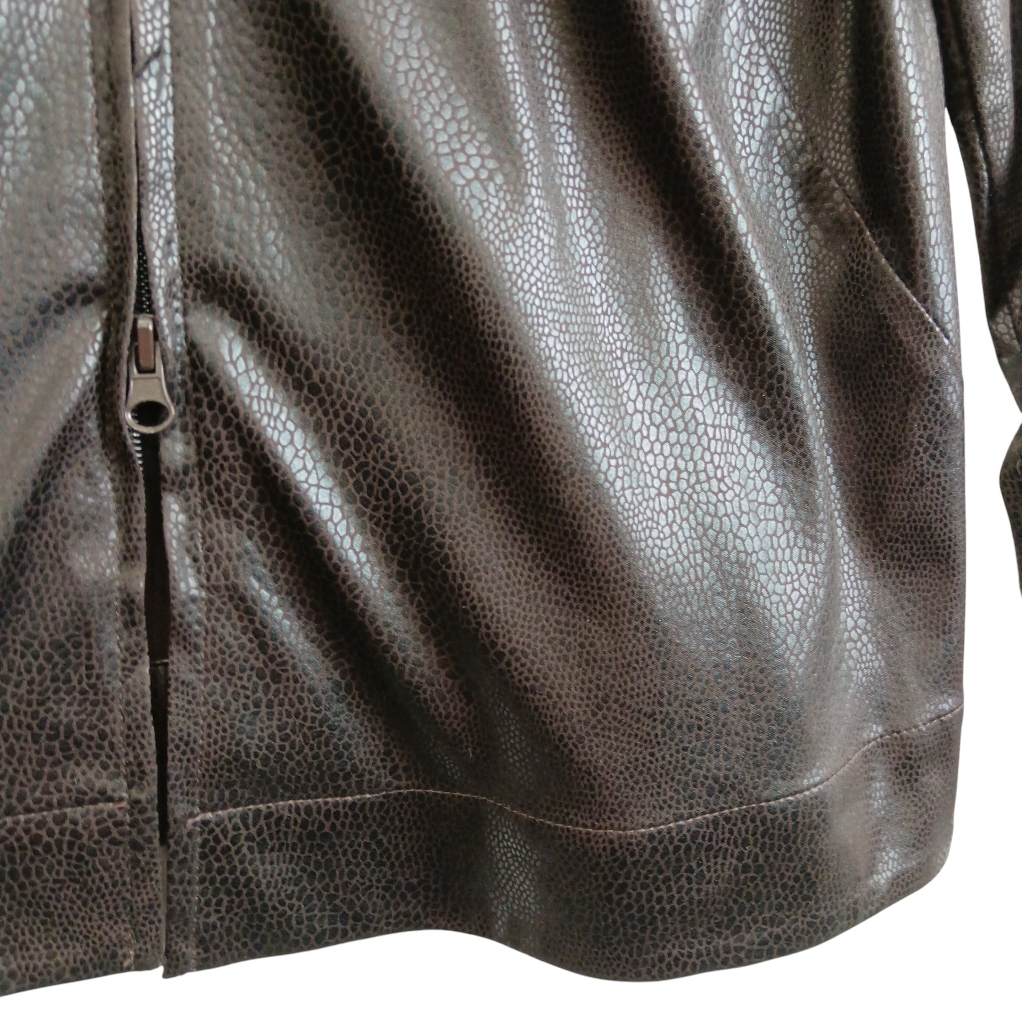 Close up image for Tru. CITY Dark Brown Animal Pattern  Zip Up Women's Top /Jacket  UK 14 - Womenswear | Pre-loved