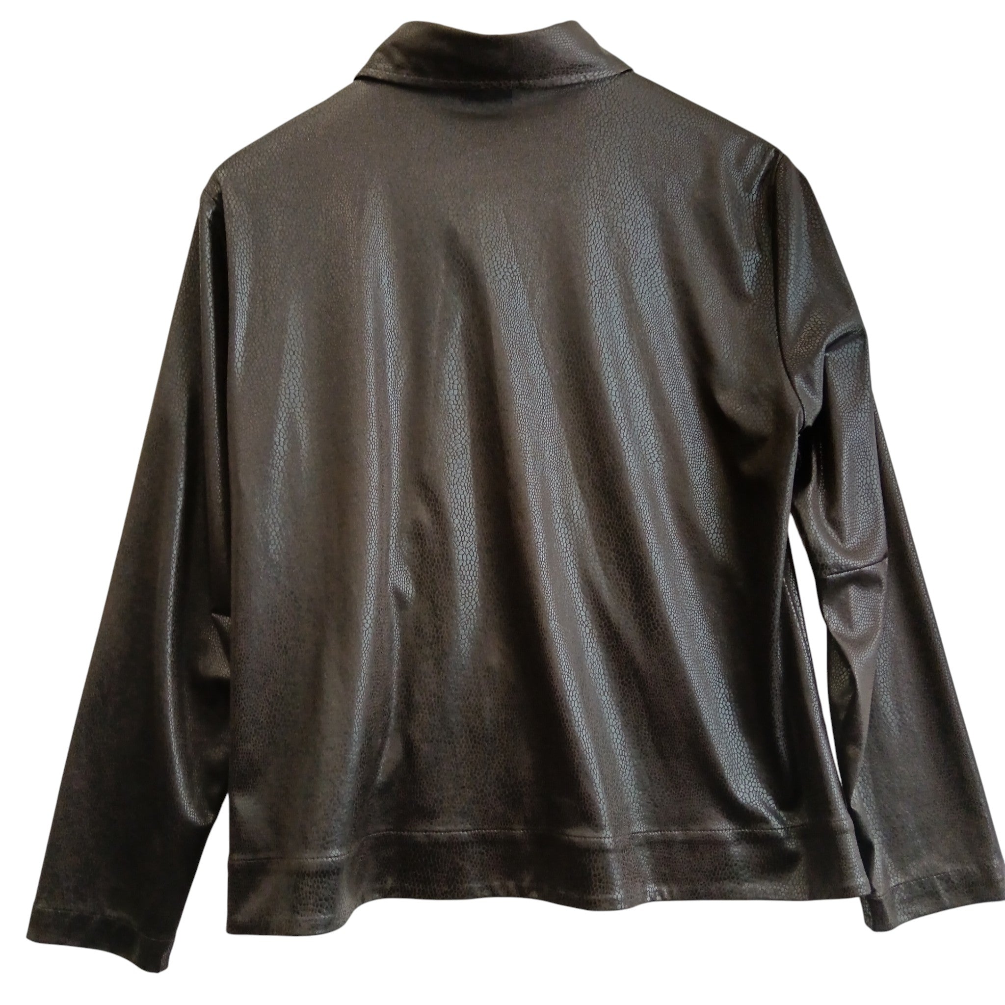 Back image for Tru. CITY Dark Brown Animal Pattern  Zip Up Women's Top / Jacket UK 14 - Womenswear | Pre-loved