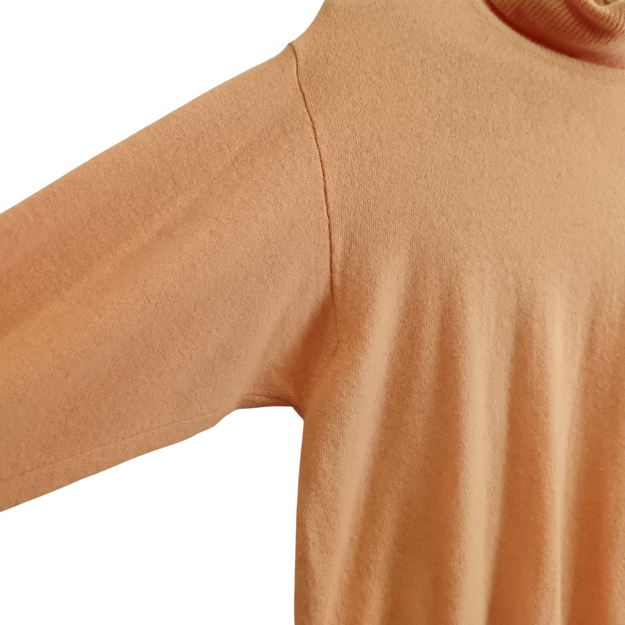 Close up image for United Colors of Benetton Orange Knitted Turtleneck Women's Jumper UK M - Womenswear | Pre-loved