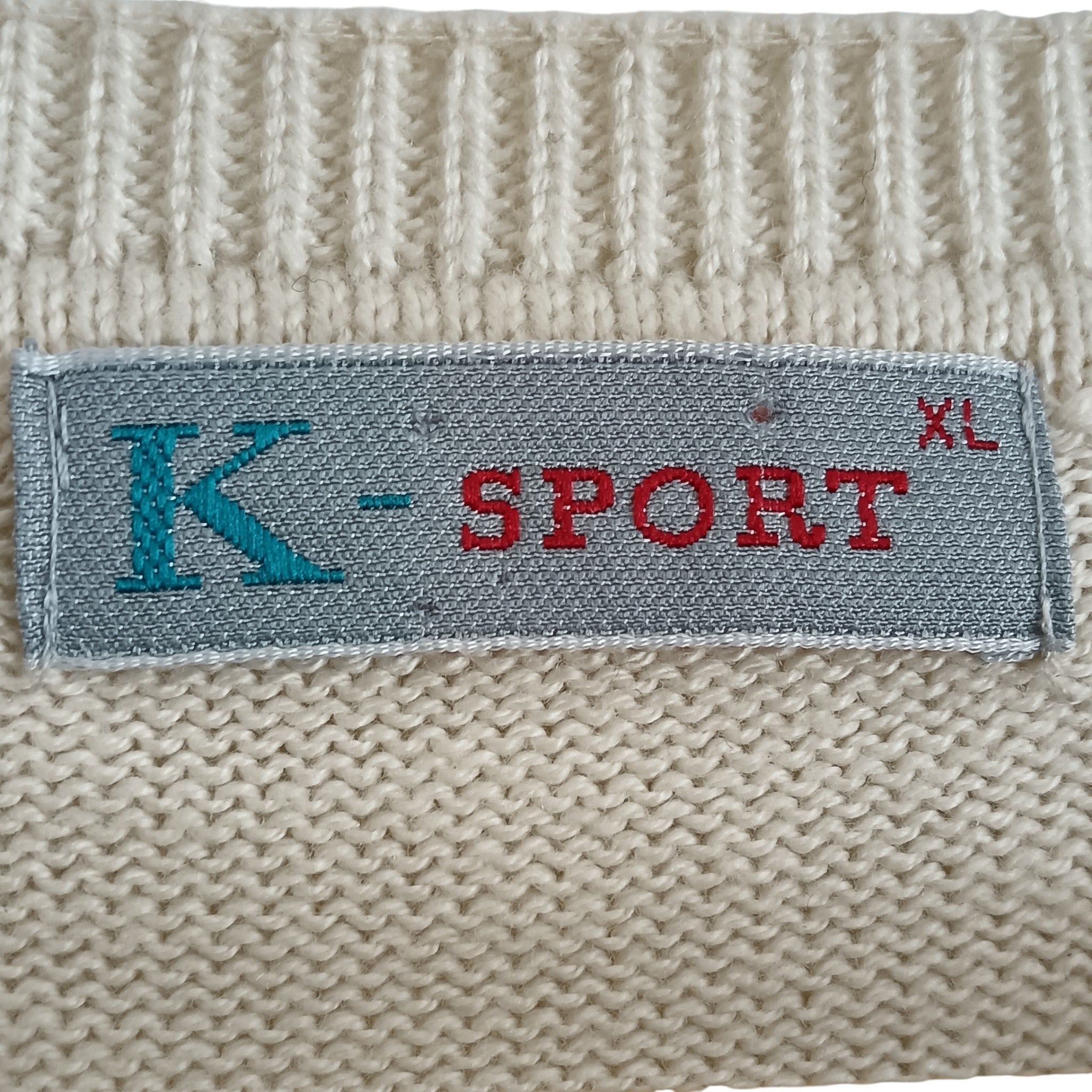 Label imager for Vintage K-Sport V-neck Knitted Cream Waistcoat UK X-Large - Womenswear | Pre-loved