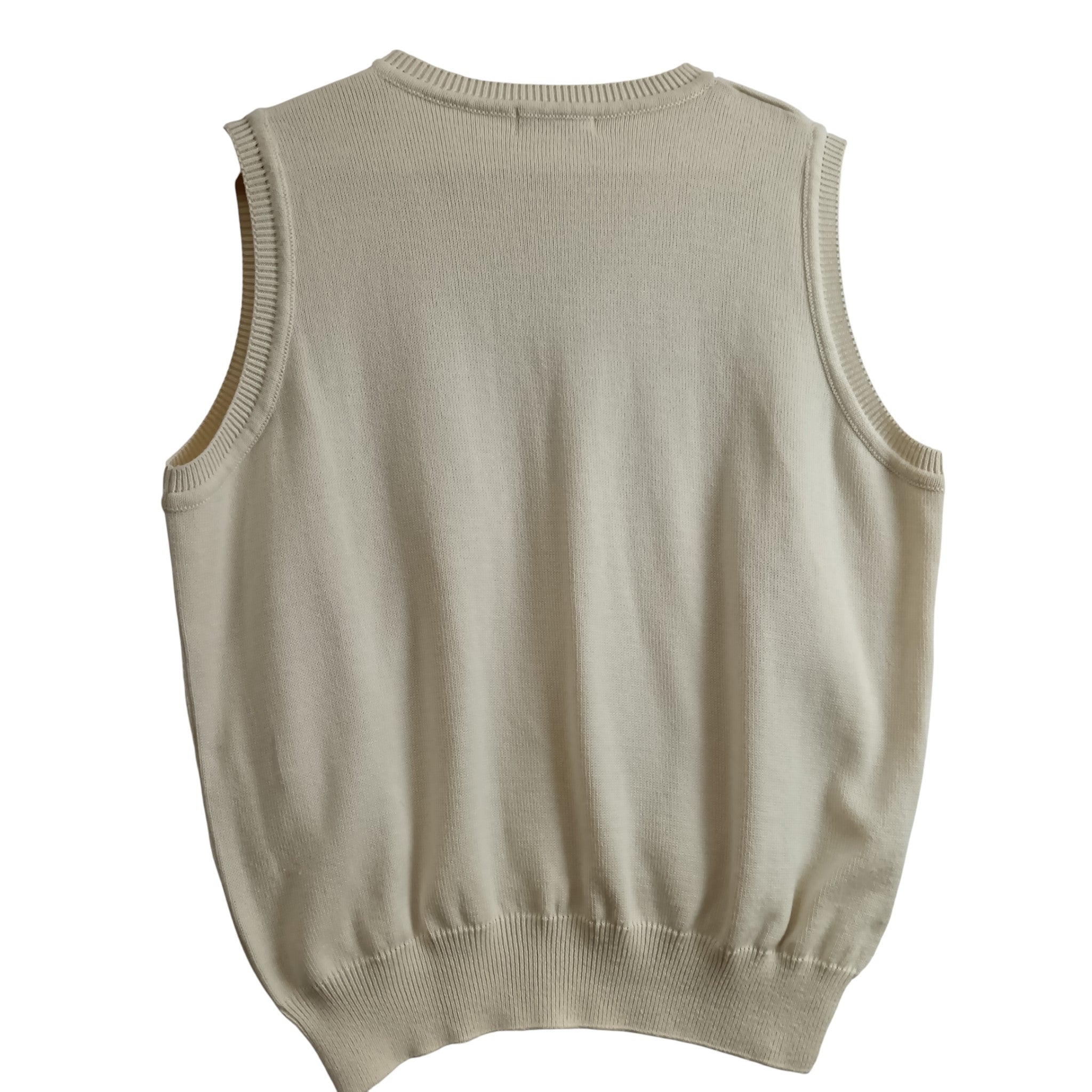 Back image for Vintage K-Sport V-neck Knitted Cream Waistcoat UK X-Large - Womenswear | Pre-loved