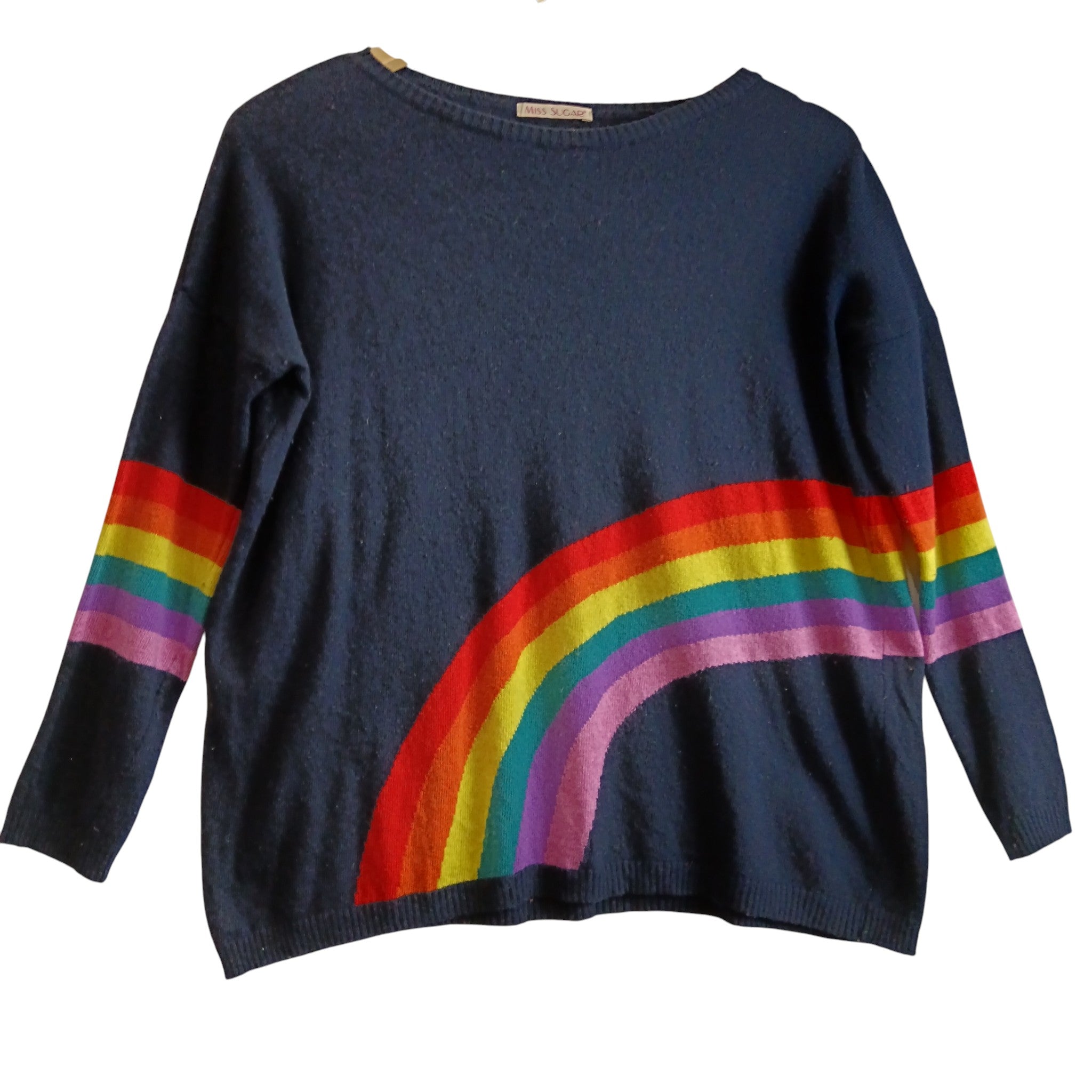 Front image for Miss Sugar Cashmere - Merino Wool Navy Blue Ladies Jumper UK X-Large - Womenswear | Pre-loved