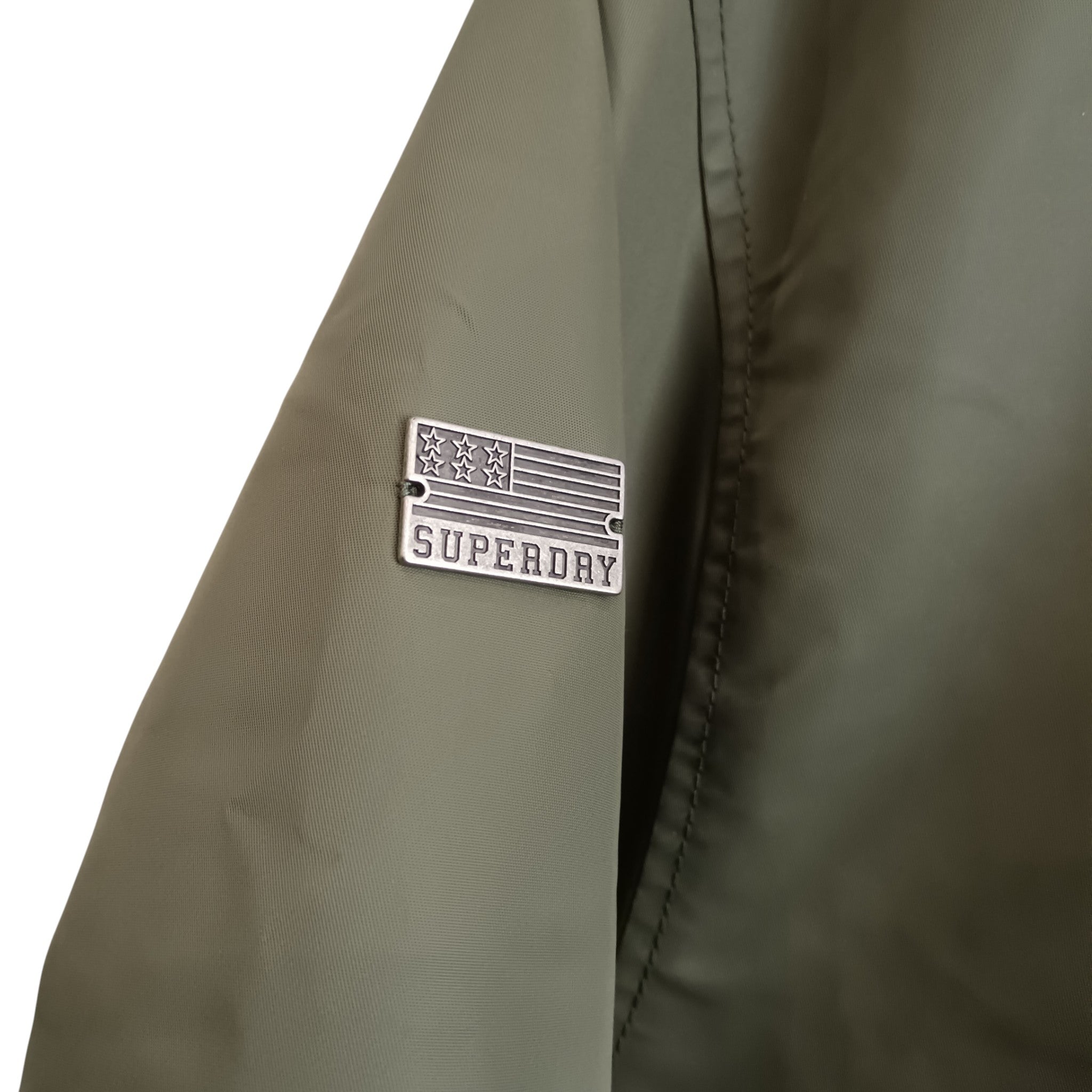 Detail close up image for Superdry Military Inspired Ladies Dusty Olive Green Coat UK 10 -Tags On - Womenswear | Pre-loved