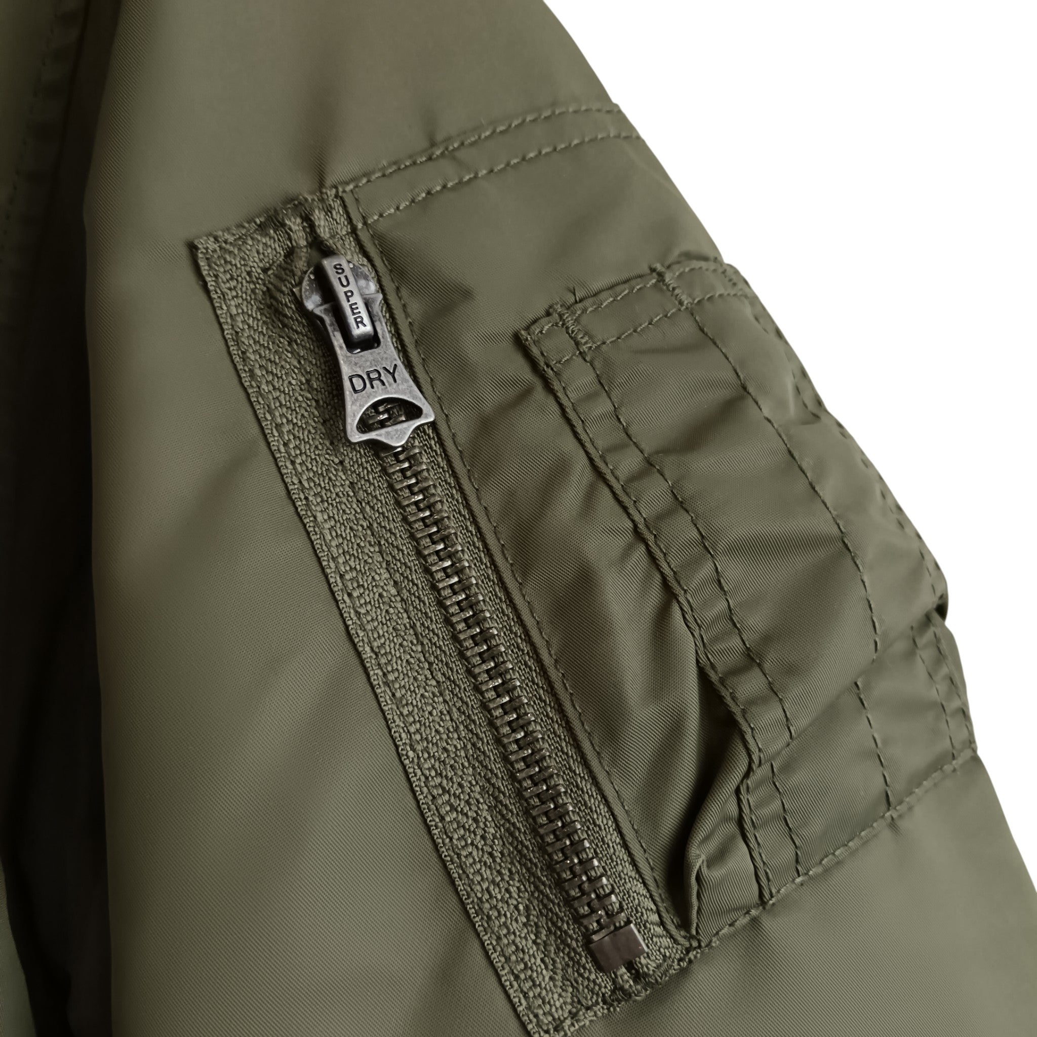 Detail close up image for Superdry Military Inspired Ladies Dusty Olive Green Coat UK 10 -Tags On - Womenswear | Pre-loved