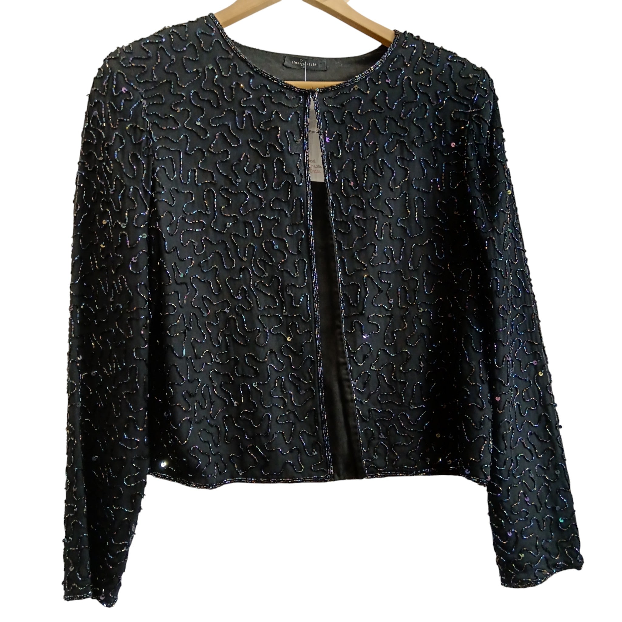 Front image for Classic Night St. Bernard Black Sequined Ladies Jacket UK 12 - Womenswear | Pre-loved