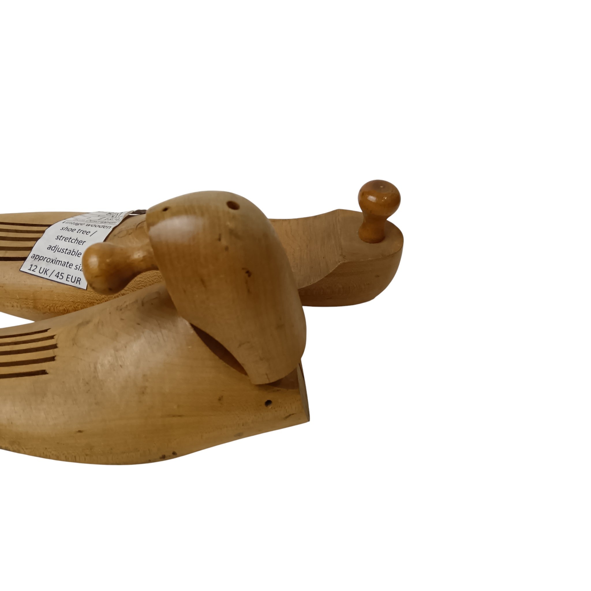 Close up image for Antique Vintage Wooden Shoe Trees Stretcher Adjustable  Size Large UK 12 EU 45  | Pre-loved