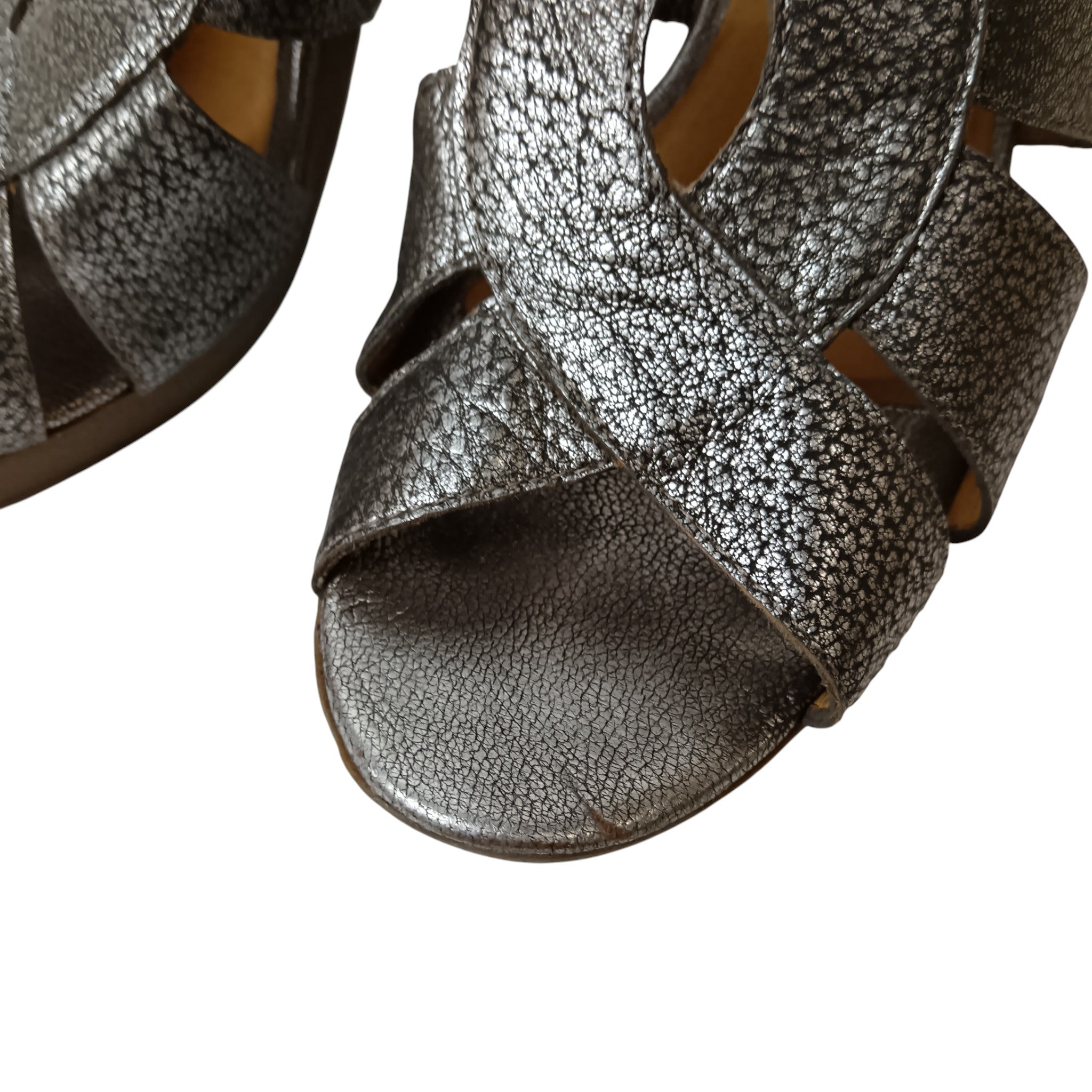 Condition/ close up image for Michael Kors Silver Block Heel Platform Ladies Sandals  UK 8.5 US 11 -  Womenswear | Preloved