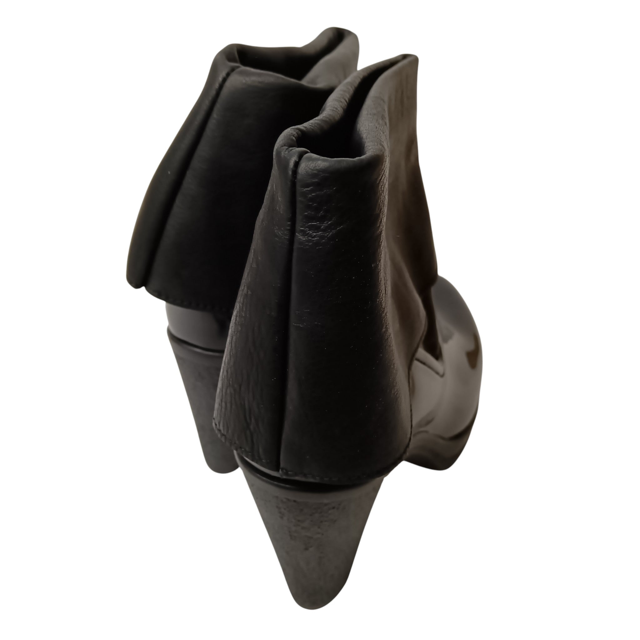 Back image for Sage Wilson Vicky Black Leather PVC Women's Boots Size 40 Fold-Over Cuff BNWT -  Womenswear | Pre-loved