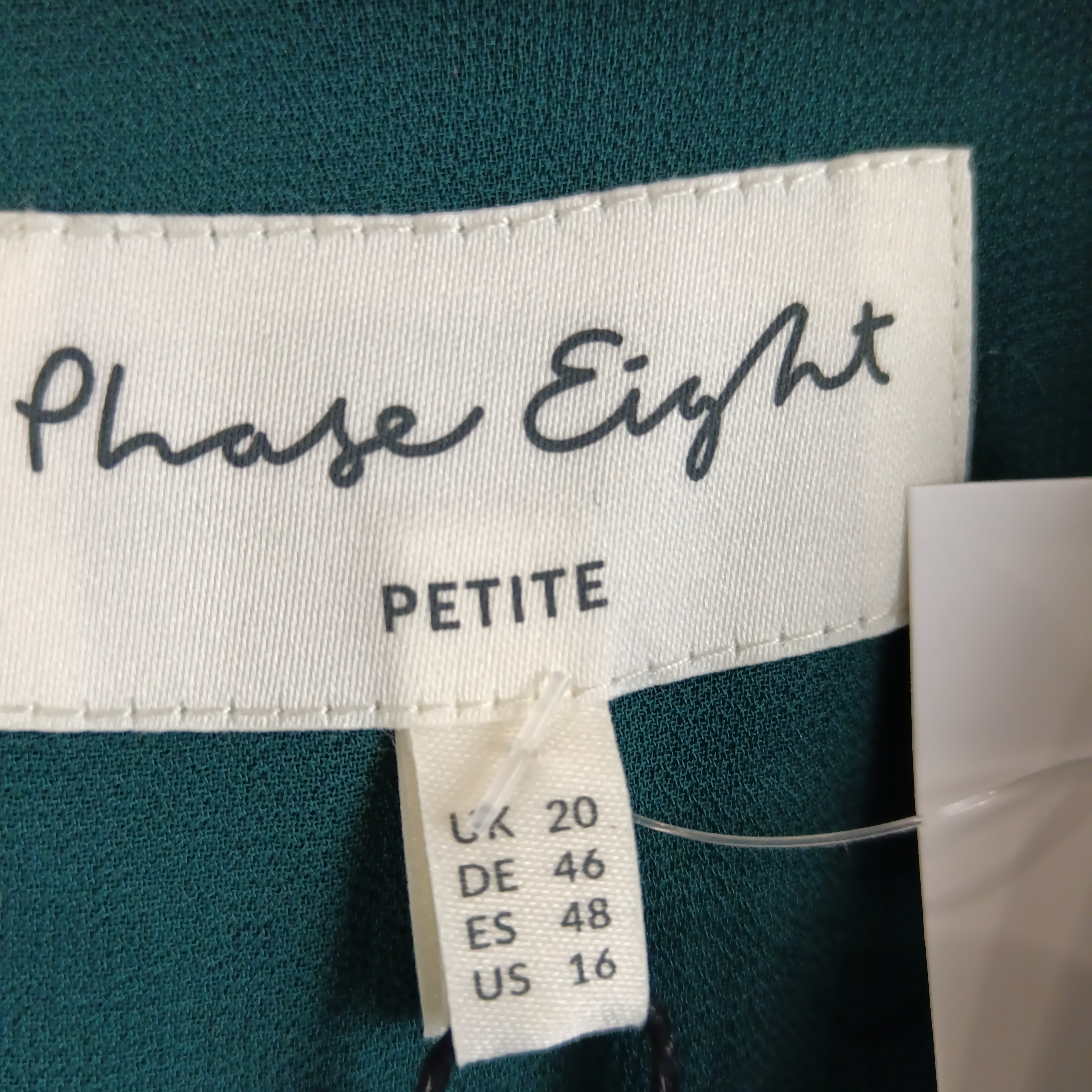 Collar label image for Phase Eight Dark Green Petite Gracie Sunray Pleated Midi Dress UK 20 -Tags On -  Womenswear | Pre-loved