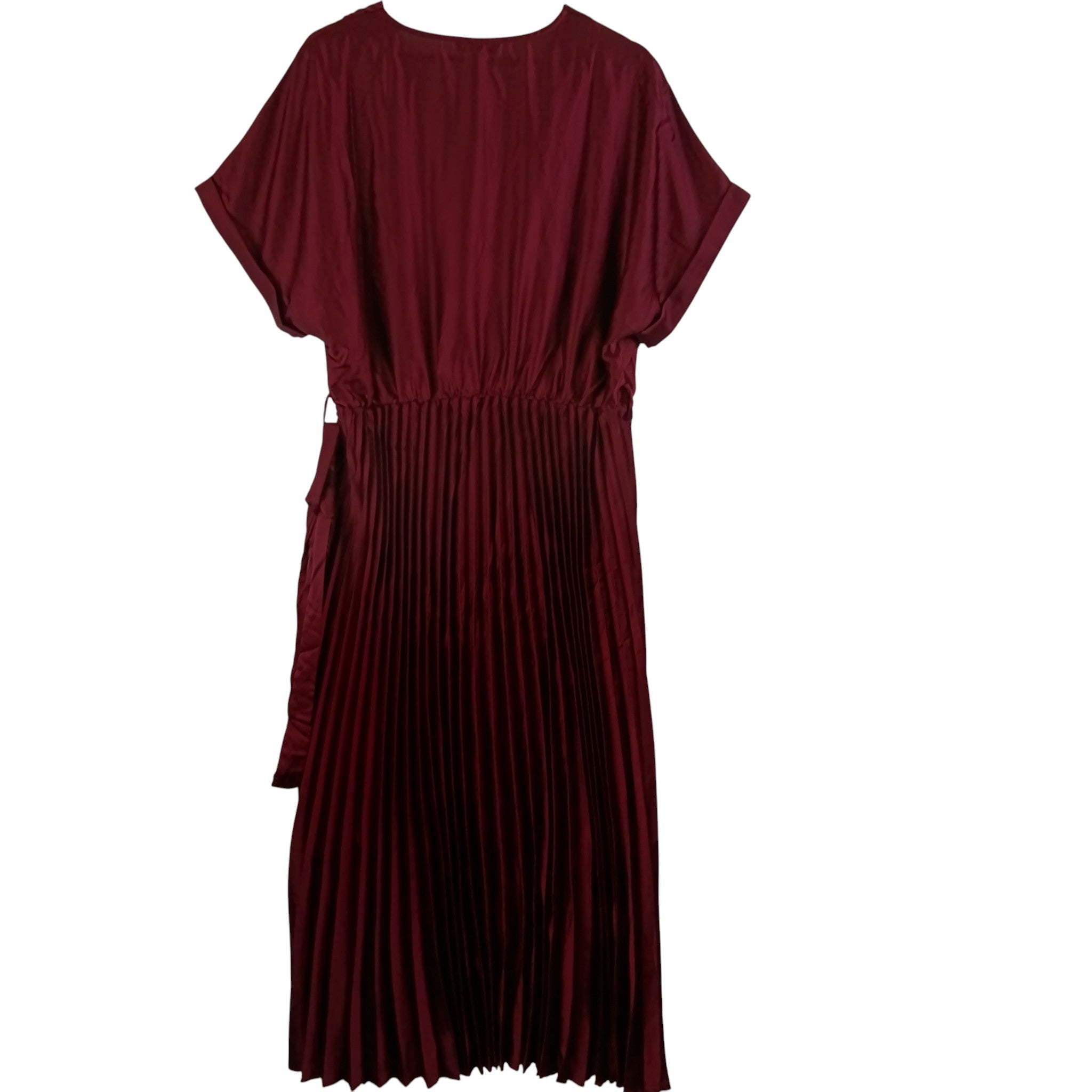 Back image for New Look Curves Burgundy Red Pleated Midaxi Wrap Dress UK 20 - Tags On - Womenswear | Pre-loved