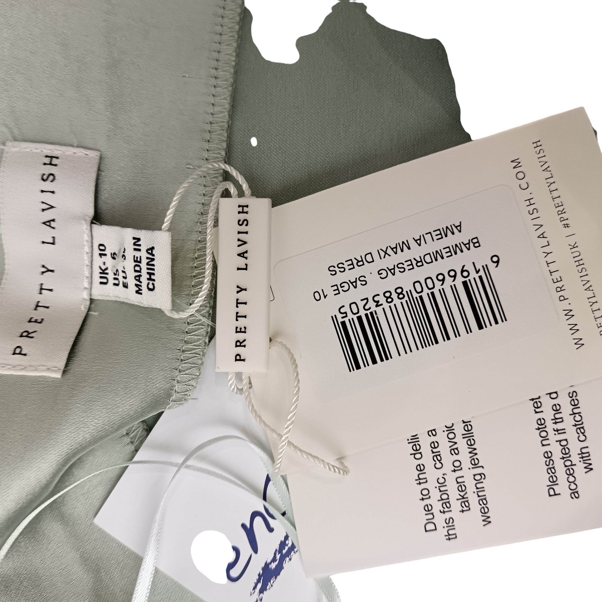 Labels image for Pretty Lavish Keisha Maxi Dress Sage Green Polyester Adjustable Strap UK 10 - Womenswear | Pre-loved