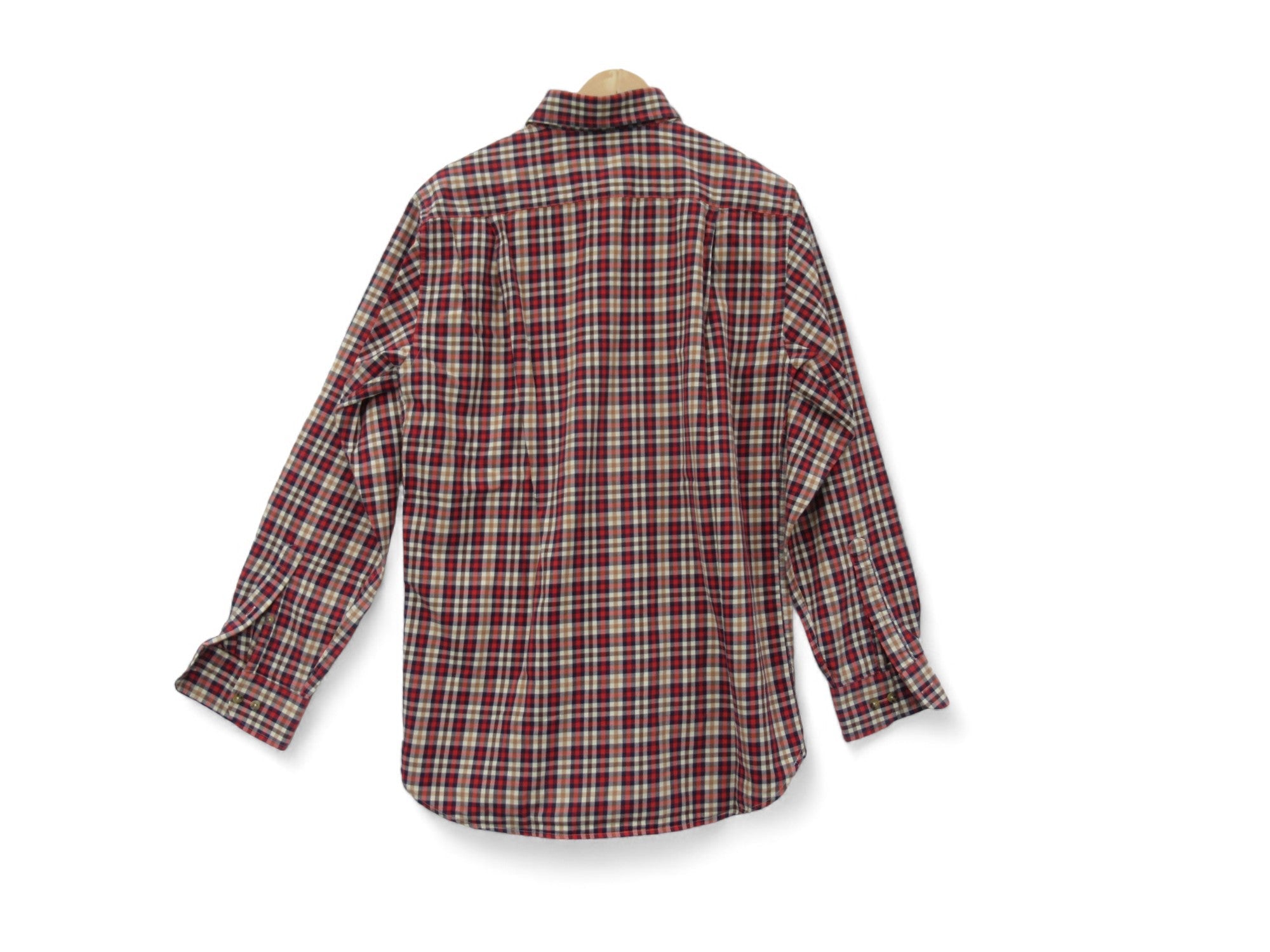 Back image for Viyella 16" Cotton Red Brown Check Shirt Menswear | Preloved 