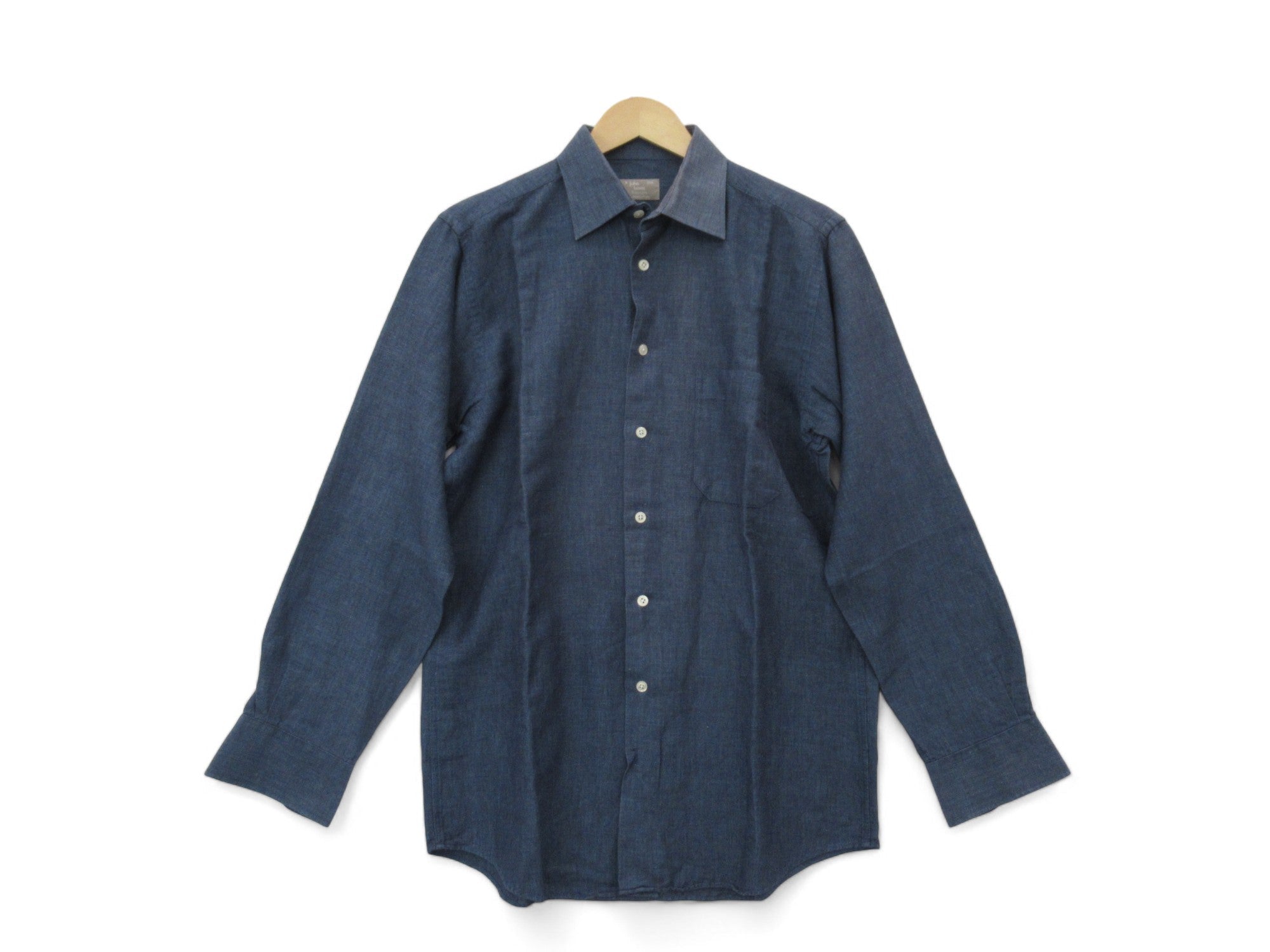 Front image for John Lewis Medium Blue Long Sleeved Shirt Menswear | Preloved