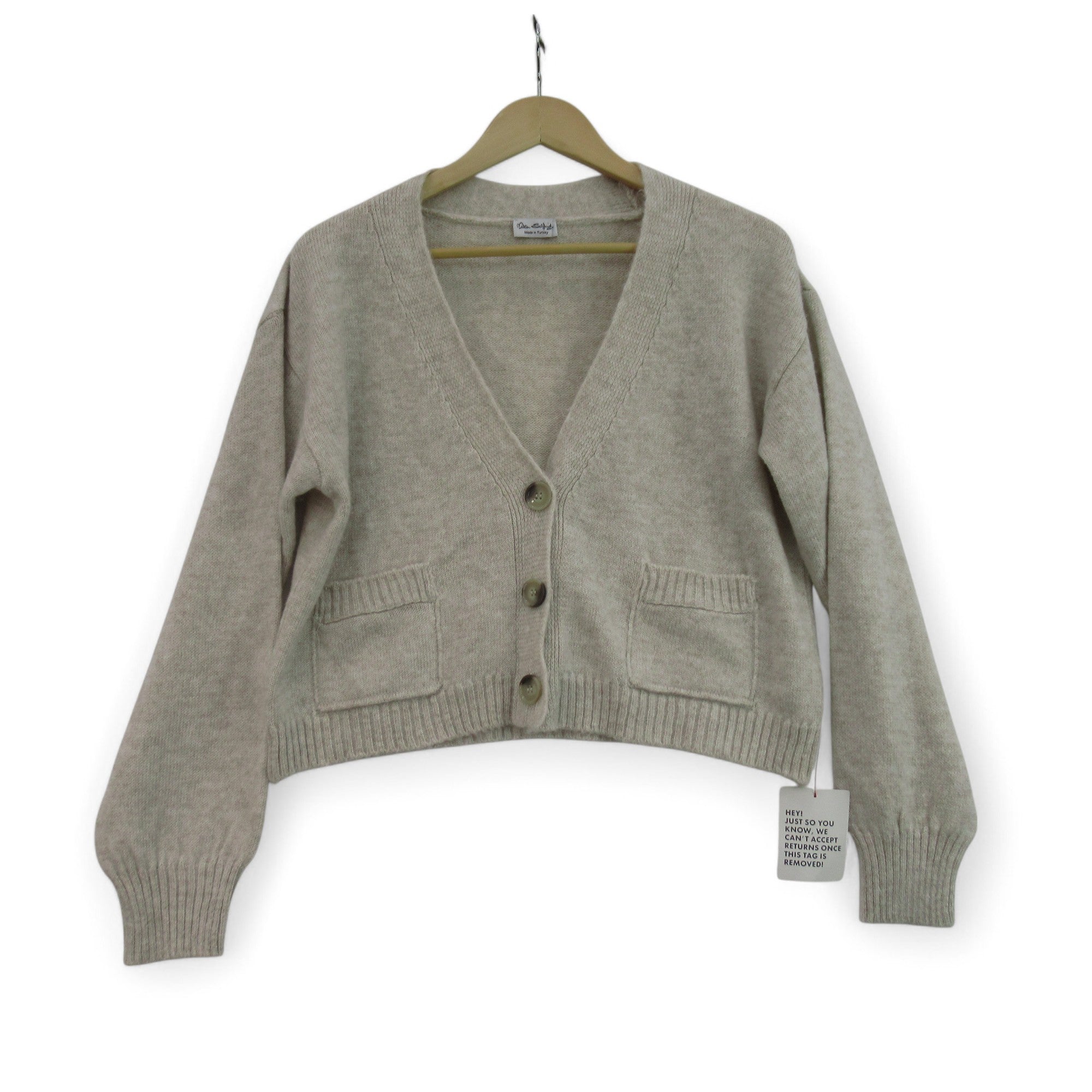 front image for Miss Selfridge Cardigan UK 12-14 Oatmeal Womenswear | Preloved