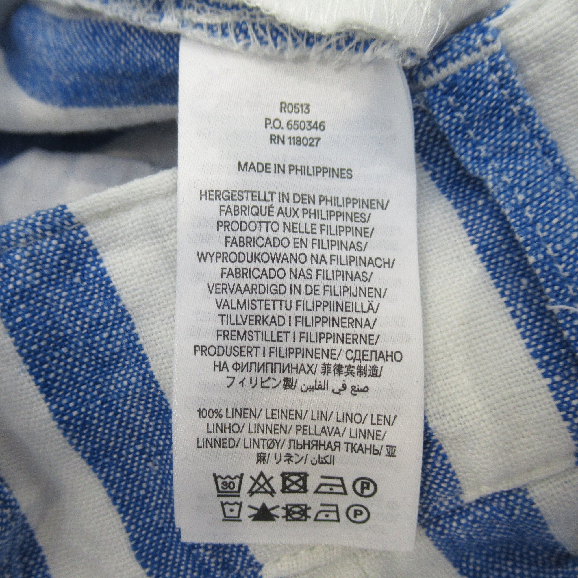 care label image for Boden Trousers UK 6P Blue White Striped Womenswear | Preloved